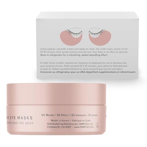 DRMTLGY Brightening Eye Masks (30 Pairs) - Caffeine Eye Masks for Dark Circles and Puffiness with Hyaluronic Acid, Eye Patches for Puffy Eyes - Image 2