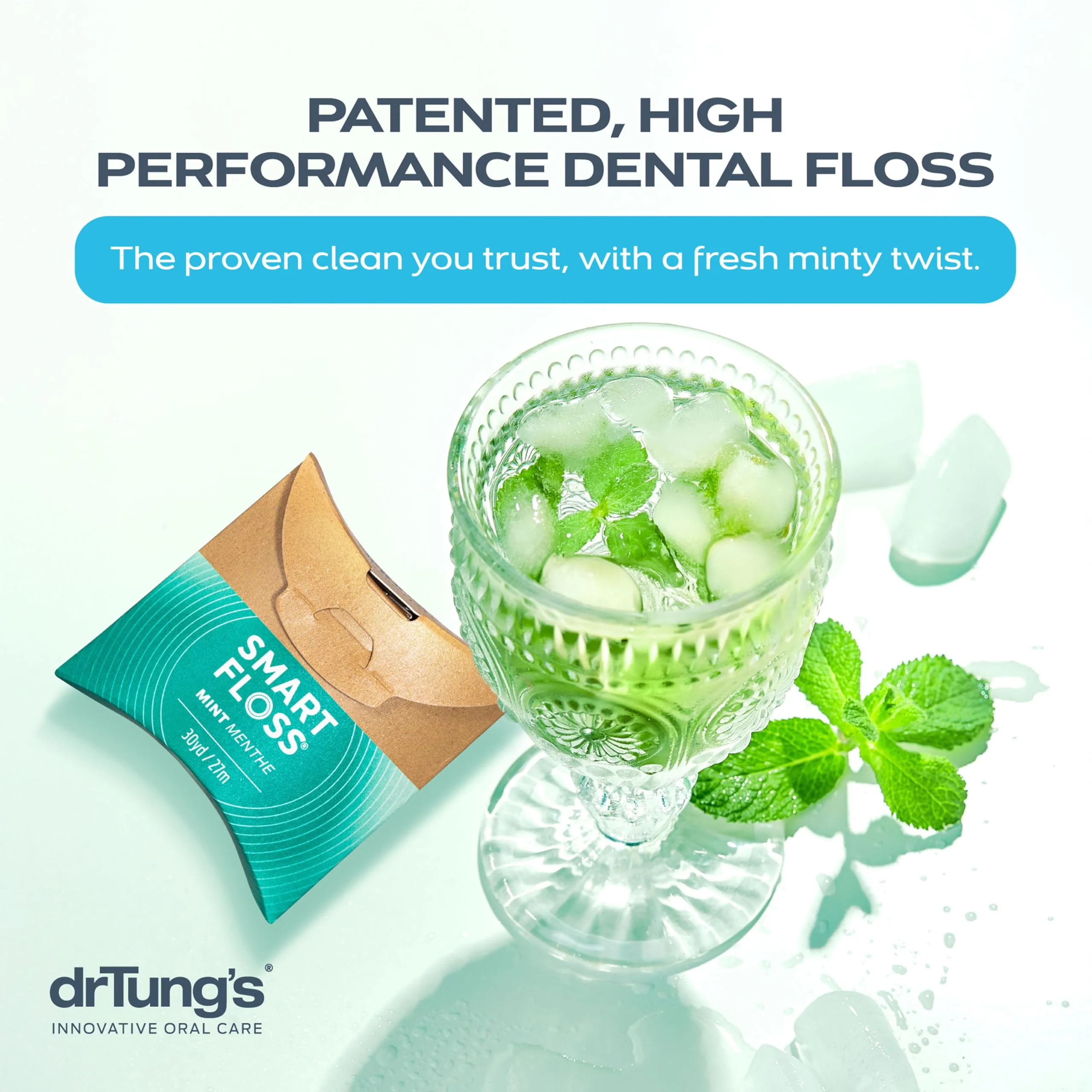 drTung's Smart Floss Mint for Teeth - Natural Expanding Dental Floss, Gentle on Tooth & Gums, Expands & Glides, PTFE & PFAS Free, Certified Organic Mint Essential Oils - Pack of 2 - Image 7