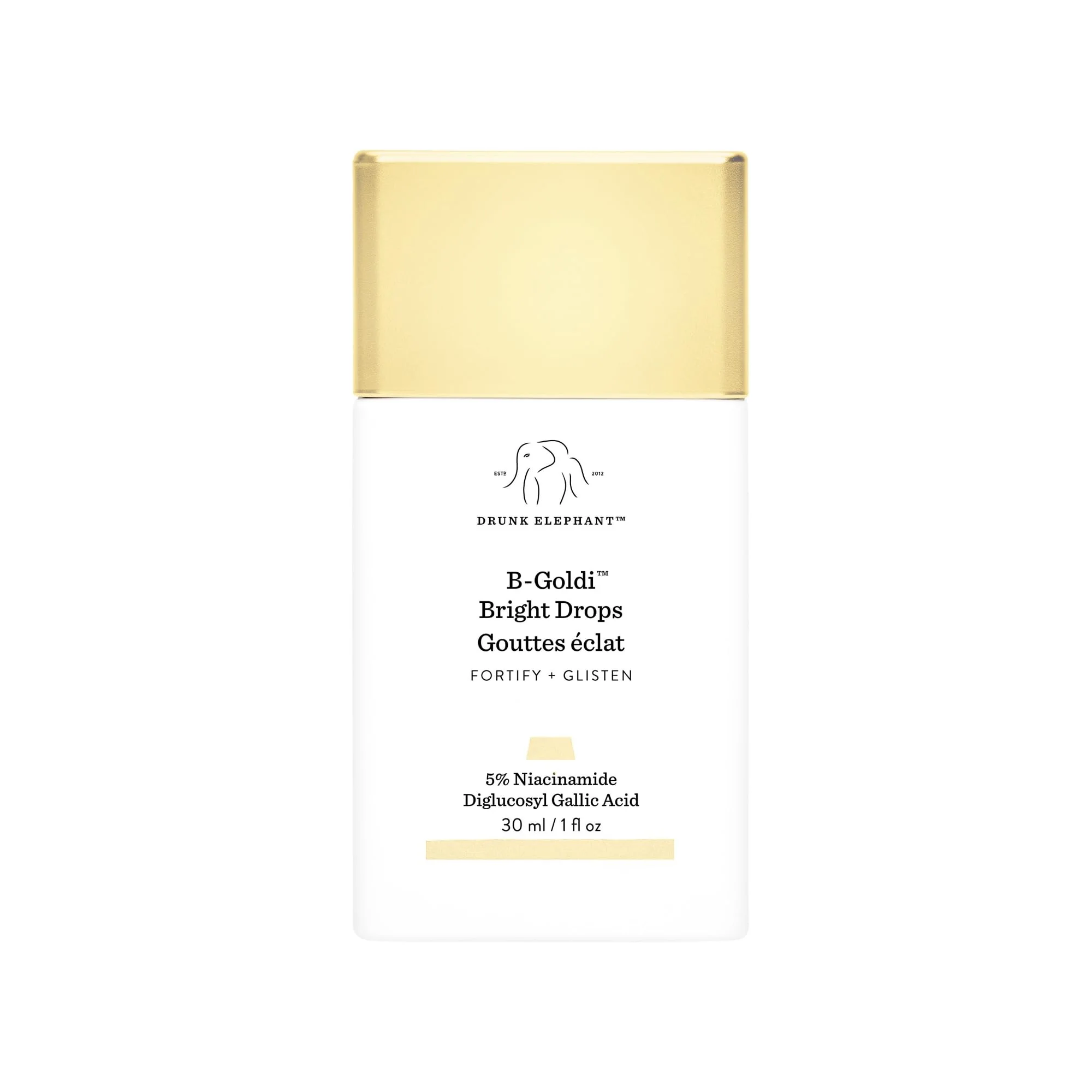 Drunk Elephant B-Goldi Bright Drops - 30 ml/1 fl oz - Illuminating Color Serum Drops - Clean Clinical Skincare - Cruelty-Free - Dermatologist-Tested - Free of Essential Oils, Silicones, and Fragrance