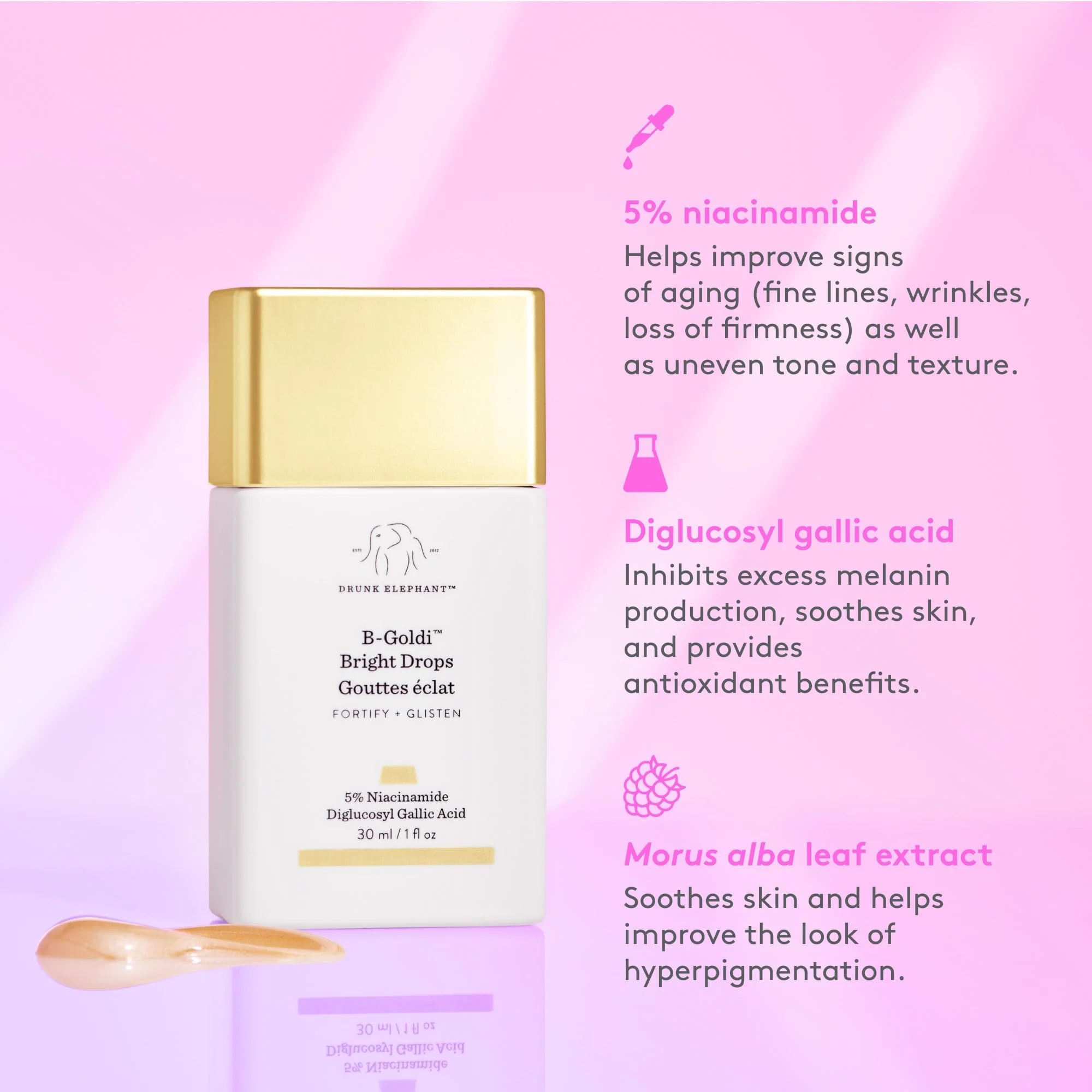 Drunk Elephant B-Goldi Bright Drops - 30 ml/1 fl oz - Illuminating Color Serum Drops - Clean Clinical Skincare - Cruelty-Free - Dermatologist-Tested - Free of Essential Oils, Silicones, and Fragrance - Image 4
