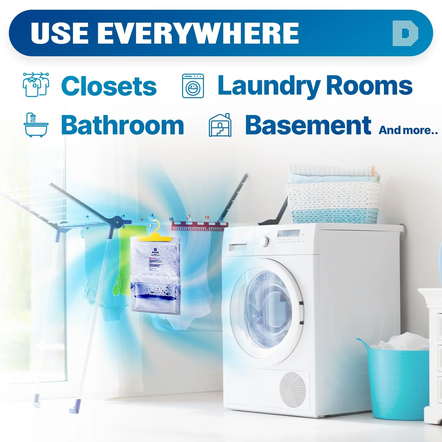 Dry & Dry 46 Packs [Net 14 Oz/Pack] Moisture Absorbers for Home, Basement & Bedroom - Small Dehumidifiers - Image 3