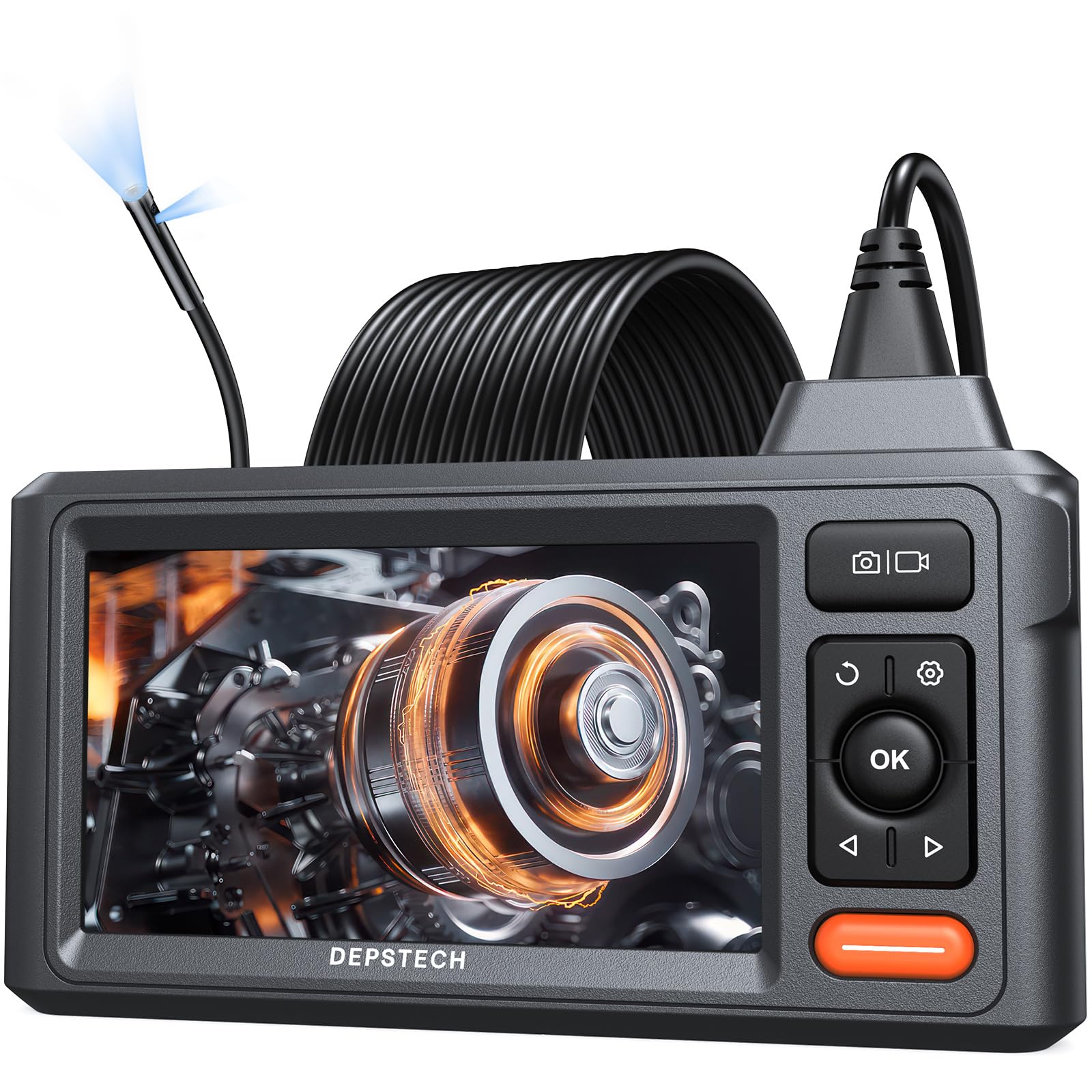 Dual-Lens Endoscope Camera with Light, DEPSTECH 1080P HD Borescope with 5" IPS Screen, 16.5FT Flexible Sewer Plumbing Snake Camera, Cool Gadgets for Men, Women - Image 2