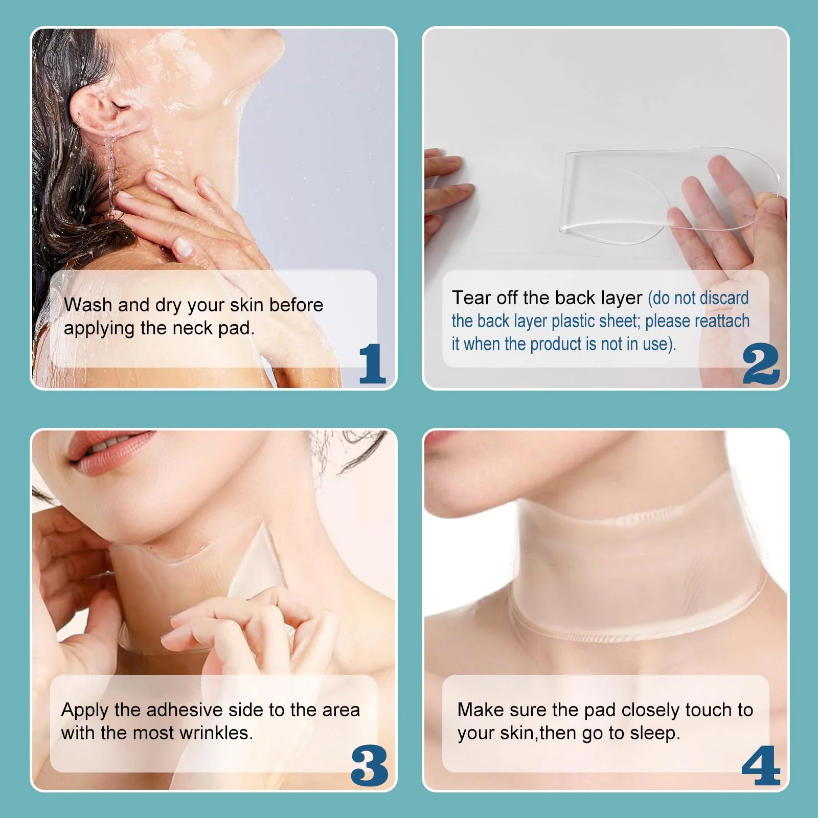 DUBPIRT 5 PCS Silicone Neck Wrinkle Patches - Reusable Overnight Anti-Wrinkle Patches, Anti Aging Silicone Wrinkles Patche for Skin Firming & Neck（2.5 Months Supply ）-Upgraded Version - Image 3