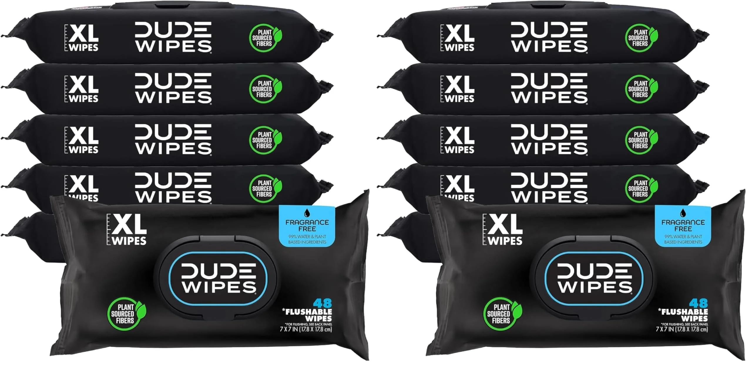 DUDE Wipes - Flushable Wipes - 12 Pack, 288 Wipes - Unscented Extra-Large Adult Wet Wipes - Vitamin-E & Aloe - Septic and Sewer Safe
