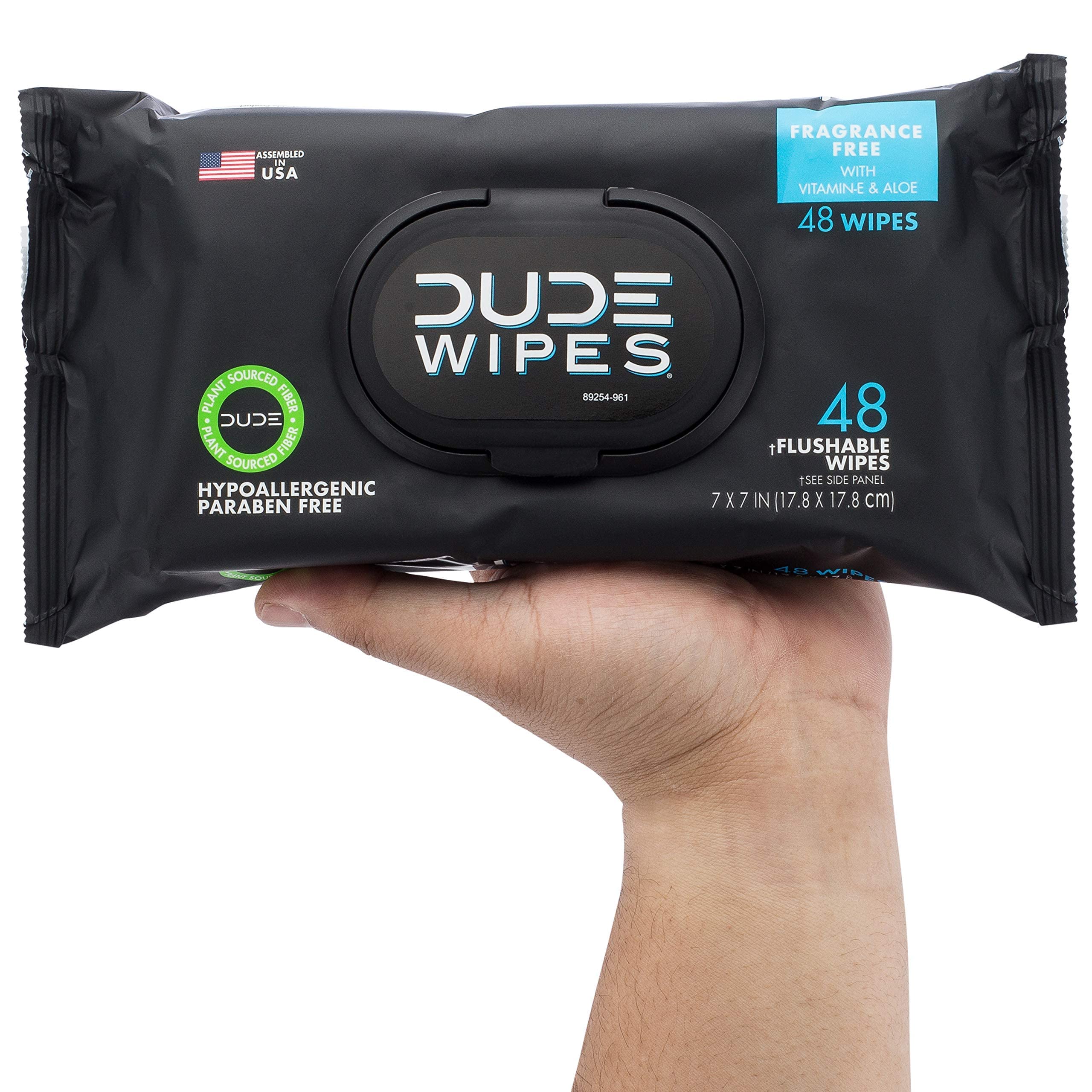 DUDE Wipes - Flushable Wipes - 12 Pack, 288 Wipes - Unscented Extra-Large Adult Wet Wipes - Vitamin-E & Aloe - Septic and Sewer Safe - Image 7