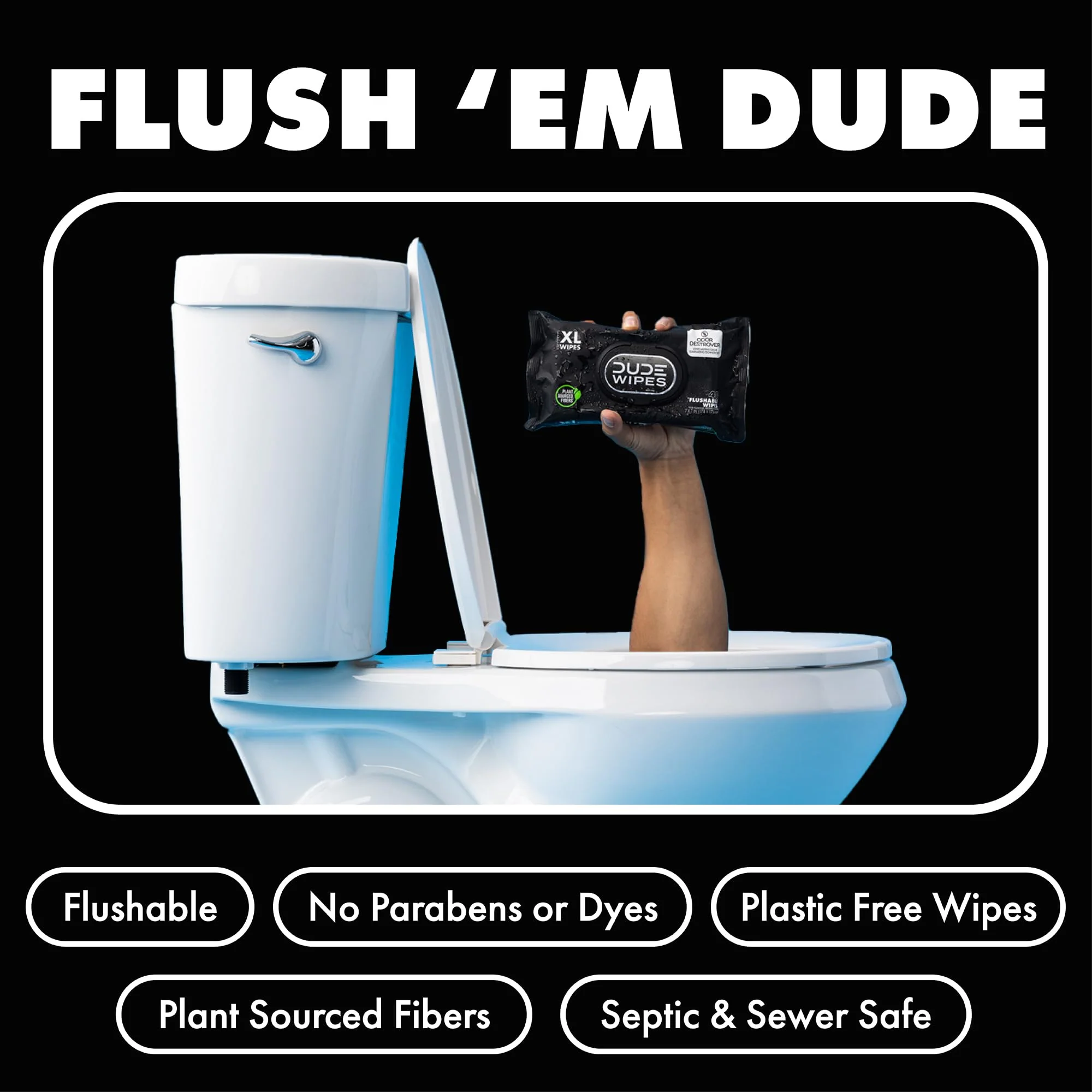 DUDE Wipes - Flushable Wipes for Adults -, Odor Destroyer XL - Deodorizing with Clean Scent - Up to 24 Hours of Odor-Destroying Technology,48 Count (Pack of 12) - Image 3