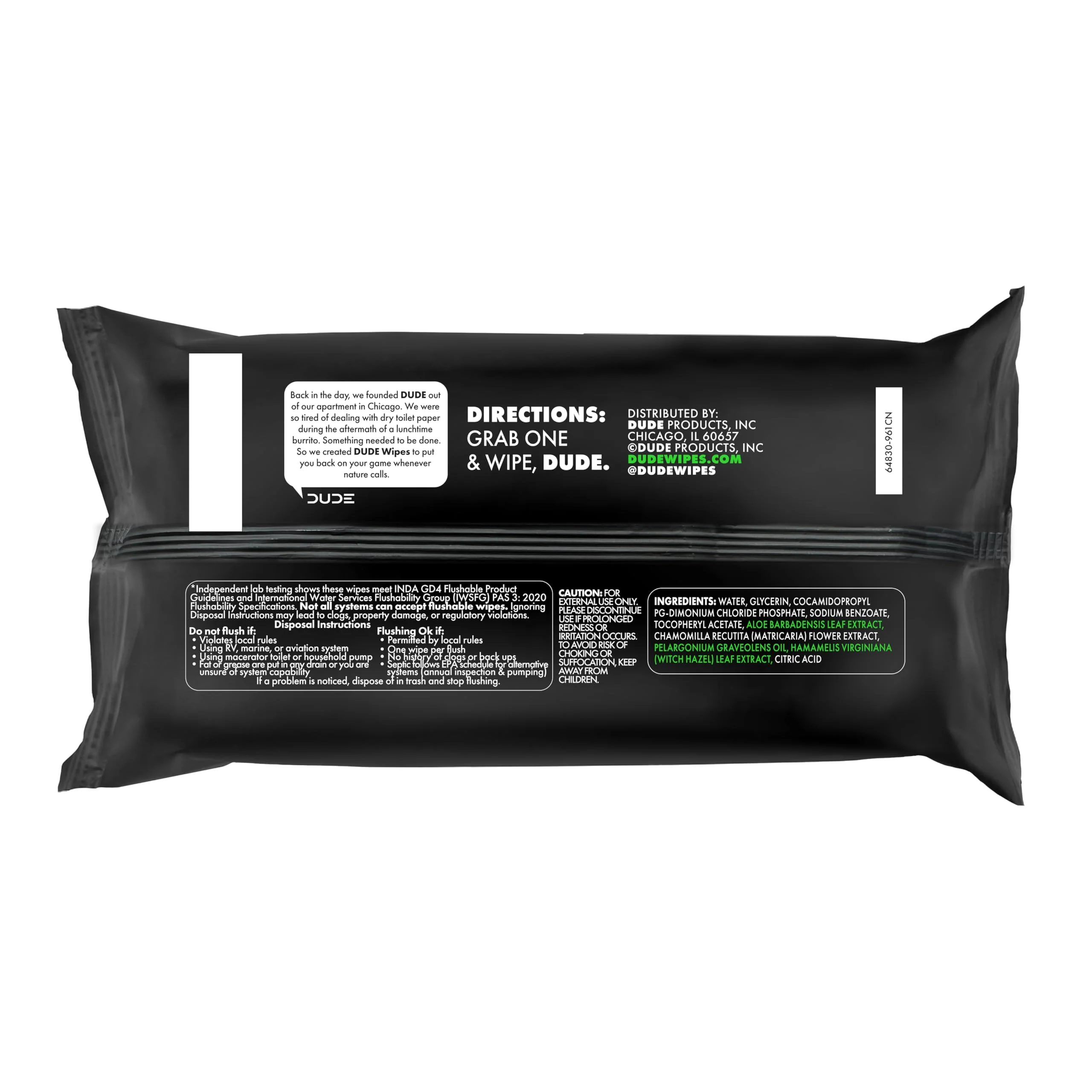 DUDE Wipes Herbal Relief Flushable Wipes - Extra-Large Adult Wet Wipes - 12 Pack (144 Count) - Infused with Soothing Witch Hazel, Geranium Essential Oils, Vitamin E, and Aloe - Septic and Sewer Safe - Image 8
