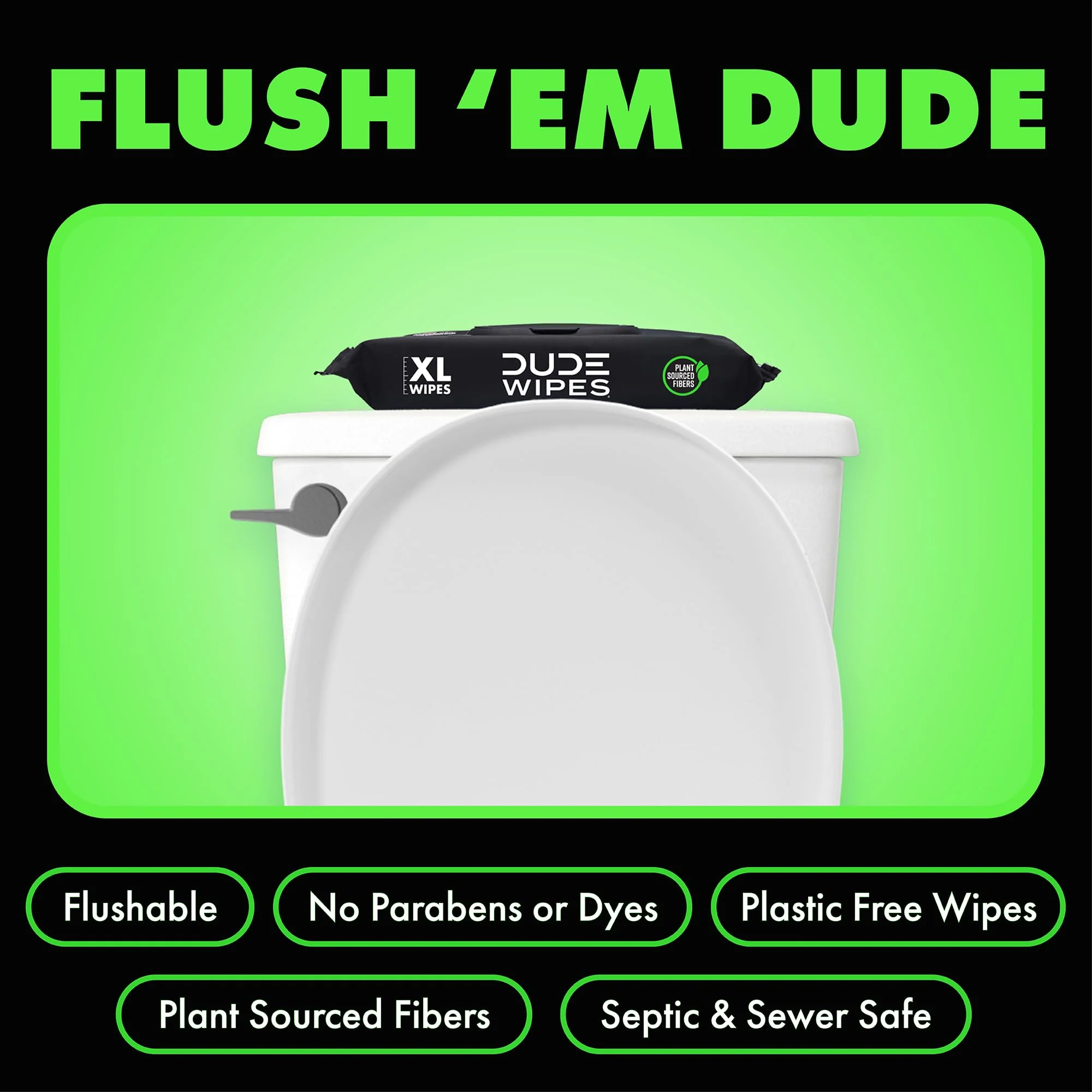 DUDE Wipes Herbal Relief Flushable Wipes - Extra-Large Adult Wet-Wipes - Infused with Soothing Witch Hazel, Geranium Essential Oils, Vitamin E, and Aloe - Septic and Sewer Safe 48 Count (Pack of 12) - Image 3