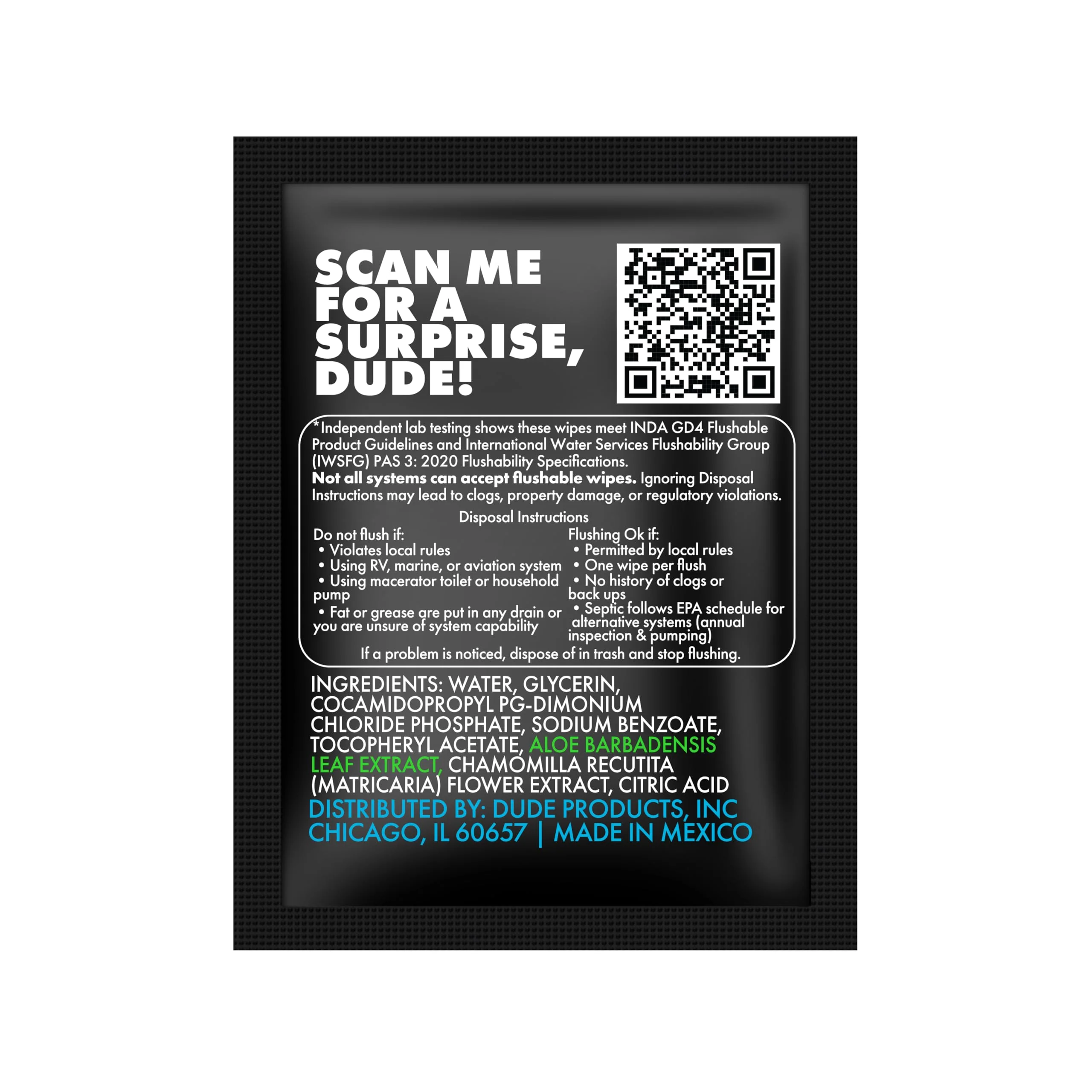 DUDE Wipes On-The-Go Unscented Travel Wipes - 2 Pack, 60 Count (Individually Wrapped) - Extra-Large Adult Flushable Wipes for Sensitive Skin - Infused with Vitamin E & Aloe - Septic and Sewer Safe - Image 2
