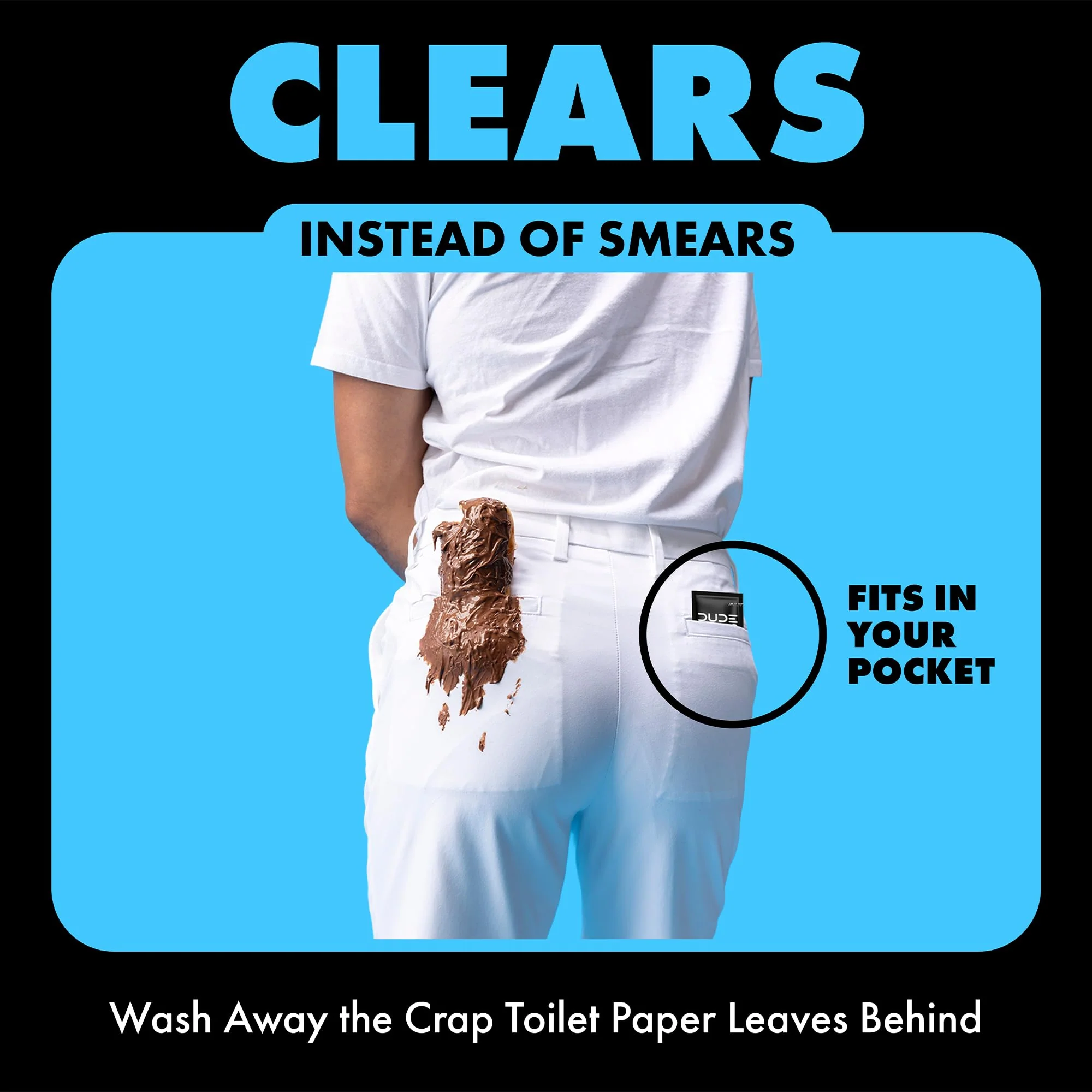 DUDE Wipes On-The-Go Unscented Travel Wipes - 2 Pack, 60 Count (Individually Wrapped) - Extra-Large Adult Flushable Wipes for Sensitive Skin - Infused with Vitamin E & Aloe - Septic and Sewer Safe - Image 3
