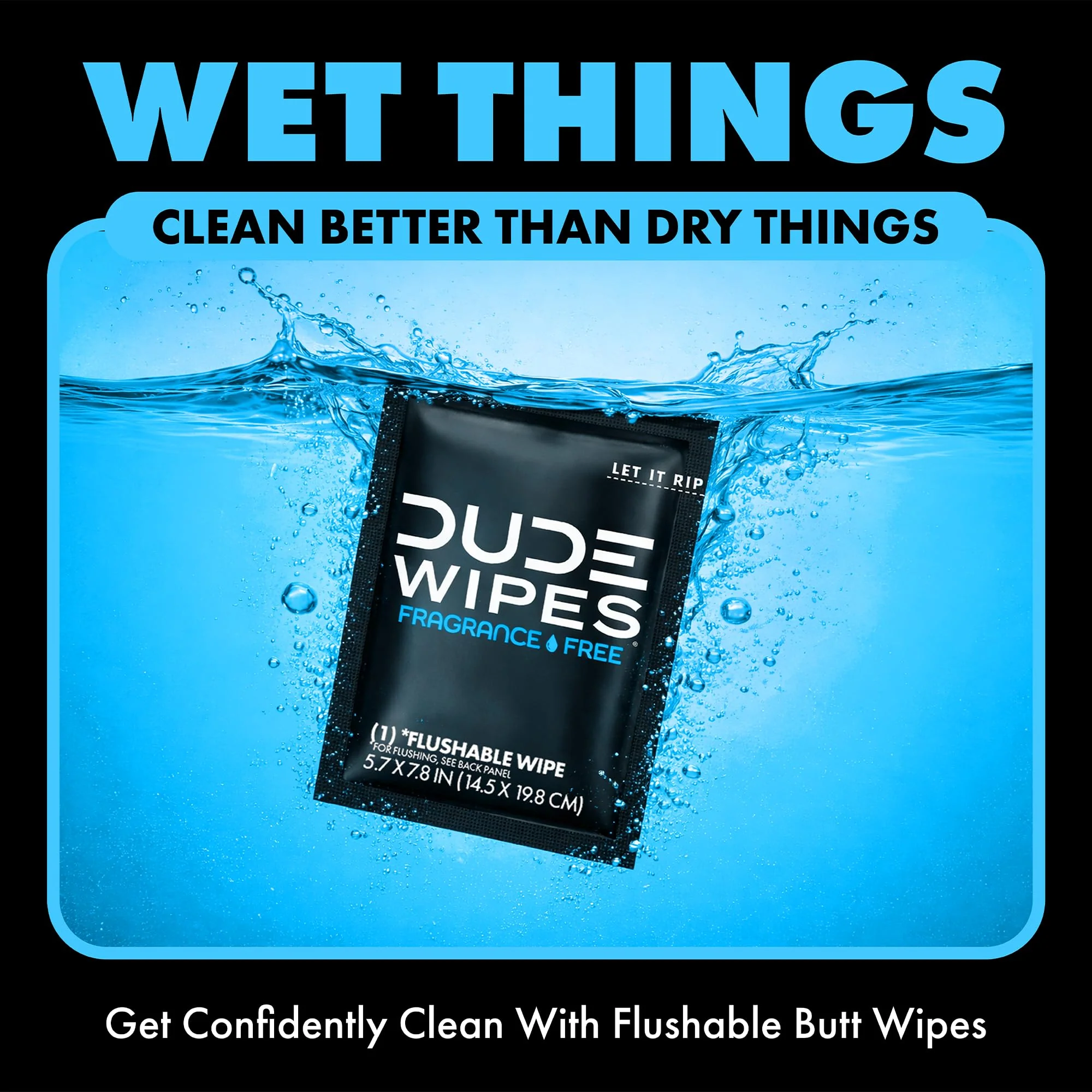 DUDE Wipes On-The-Go Unscented Travel Wipes - 2 Pack, 60 Count (Individually Wrapped) - Extra-Large Adult Flushable Wipes for Sensitive Skin - Infused with Vitamin E & Aloe - Septic and Sewer Safe - Image 4