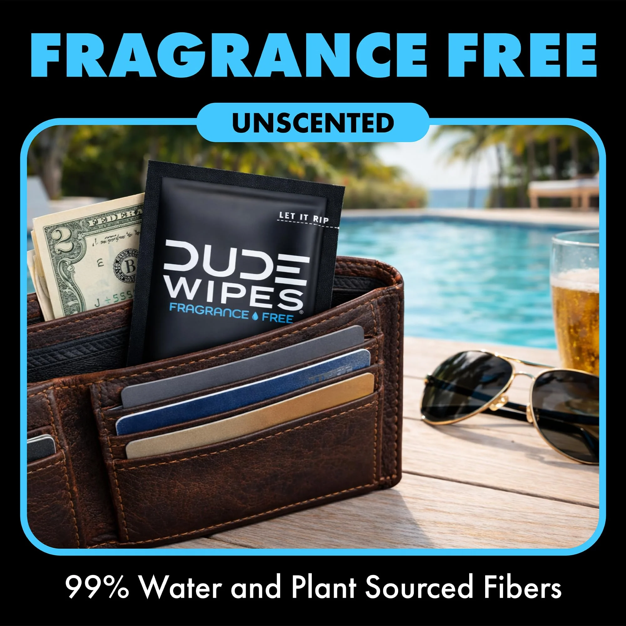 DUDE Wipes On-The-Go Unscented Travel Wipes - 2 Pack, 60 Count (Individually Wrapped) - Extra-Large Adult Flushable Wipes for Sensitive Skin - Infused with Vitamin E & Aloe - Septic and Sewer Safe - Image 6
