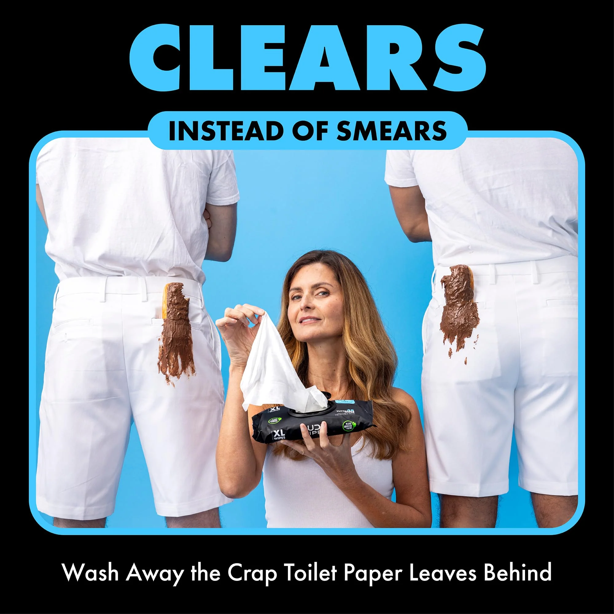 DUDE Wipes Unscented Flushable Wipes - Extra-Large Adult Wet Wipes for Sensitive Skin - 8 Pack (384 Count) + Mint Travel Pack (18 Count) - Infused with Vitamin E and Aloe - Septic and Sewer Safe - Image 3