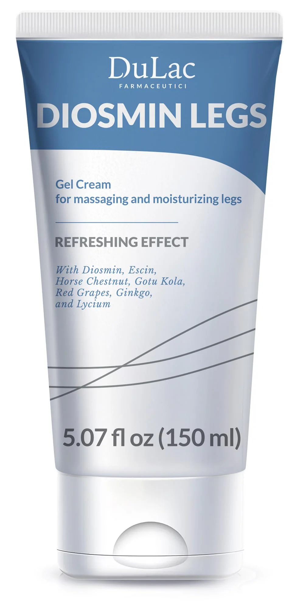 Dulac, Diosmin Legs Gel Cream, Cooling & Refreshing, with Diosmin & Menthol, Horse Chestnut Extract, Butcher's Broom & Red Vine, Fast-Absorbing, Non-Greasy, Daily Leg Care, 5.07 fl oz, Made in Italy
