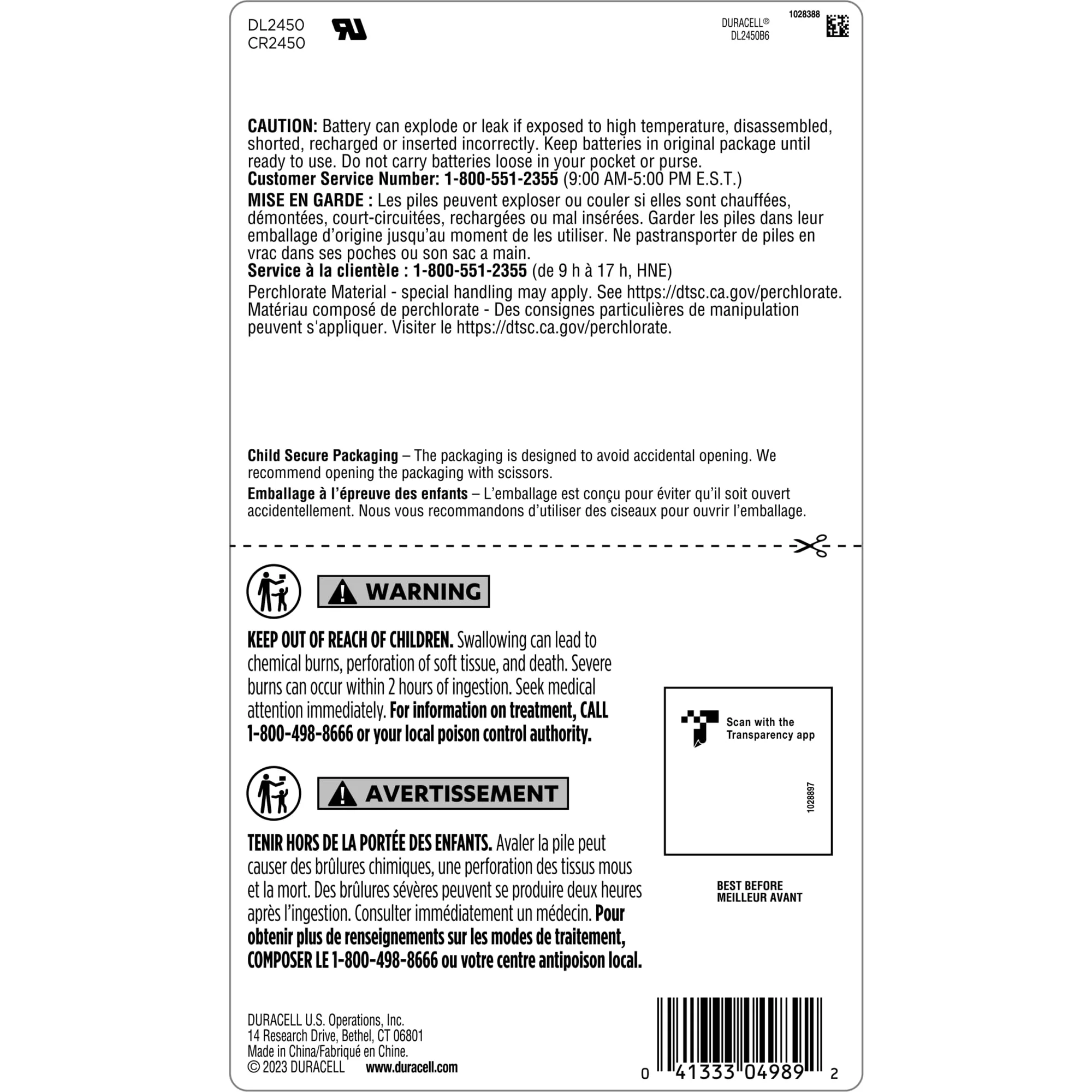 Duracell CR2450 Lithium Battery, 6 Count (Pack of 1), Coin Battery for Key Fob, Car Remote, Watch, and Other Devices, CR2450 Lithium 3 Volt (3V) Cell - Image 6