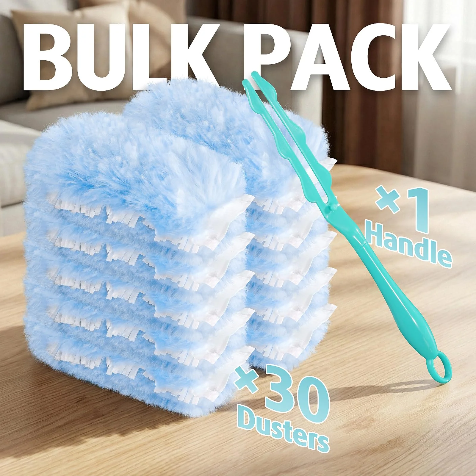Duster Refill for Swiffer Duster, 30 Count Heavy Duty 2 Side 360° Duster Refills with 1 Handle, 4X Microfibers, Disposable Multi Surface Dusters for Cleaning - Image 4