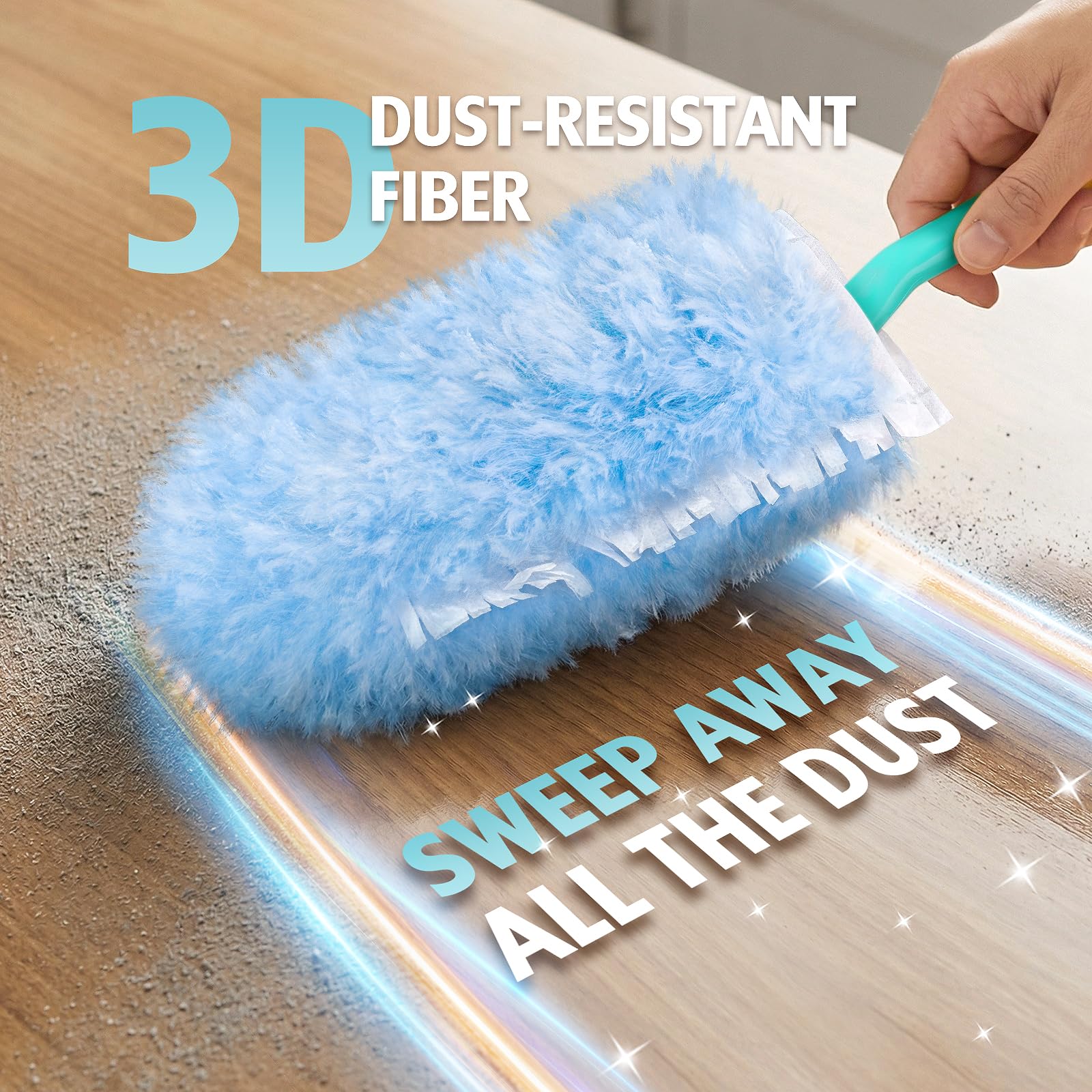 Duster Refill for Swiffer Duster, 30 Count Heavy Duty 2 Side 360° Duster Refills with 1 Handle, 4X Microfibers, Disposable Multi Surface Dusters for Cleaning - Image 8