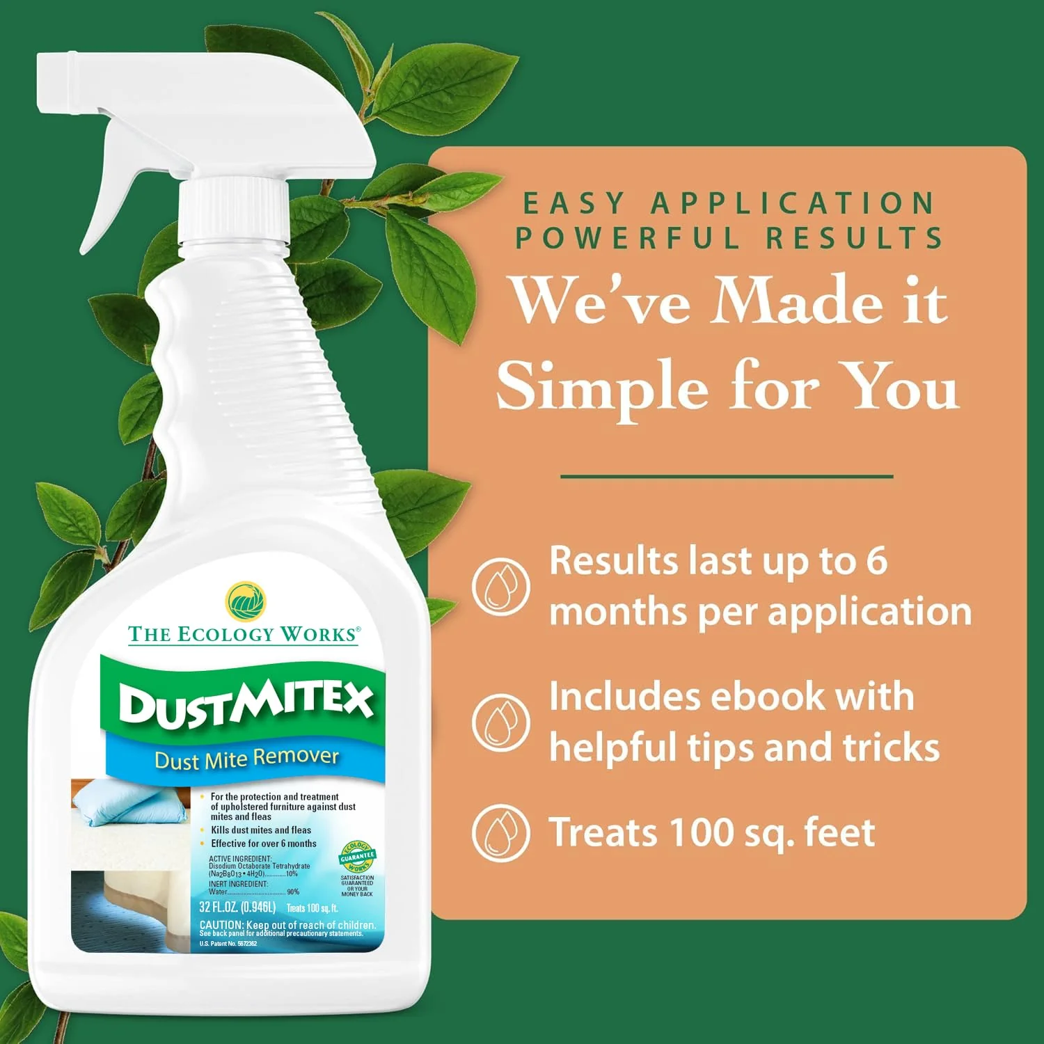 DustmiteX Dust Mite Spray - Dust Mites Remover + Flea Killer for Allergy & Asthma Relief for Cleaning in Home, Bed, Pet Bedding, & Furniture, Anti Allergen Dust Mites Killer - Image 5