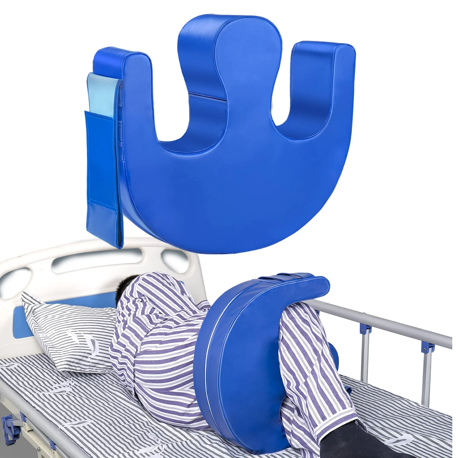 Duzzy Patient Turning Device, Turnover Device, Waterproof Detachable PU Leather Turning Pillow, Lift Assist Nursing Help The for Bedridden Elderly Patients Products (Blue) - Image 2