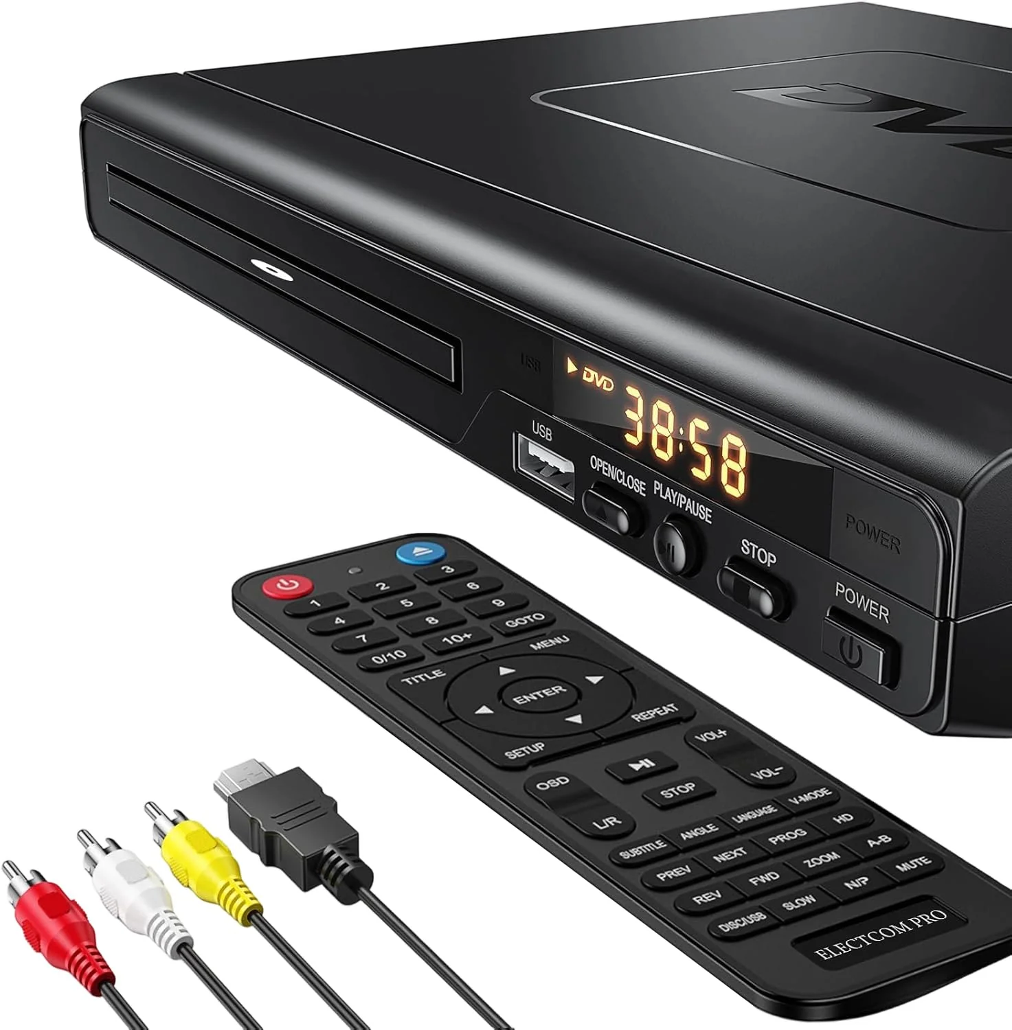 DVD Players for TV with HDMI, DVD Players That Play All Regions, Simple DVD Player for Elderly, CD Player for Home Stereo System, Included HDMI and RCA Cable - Image 2