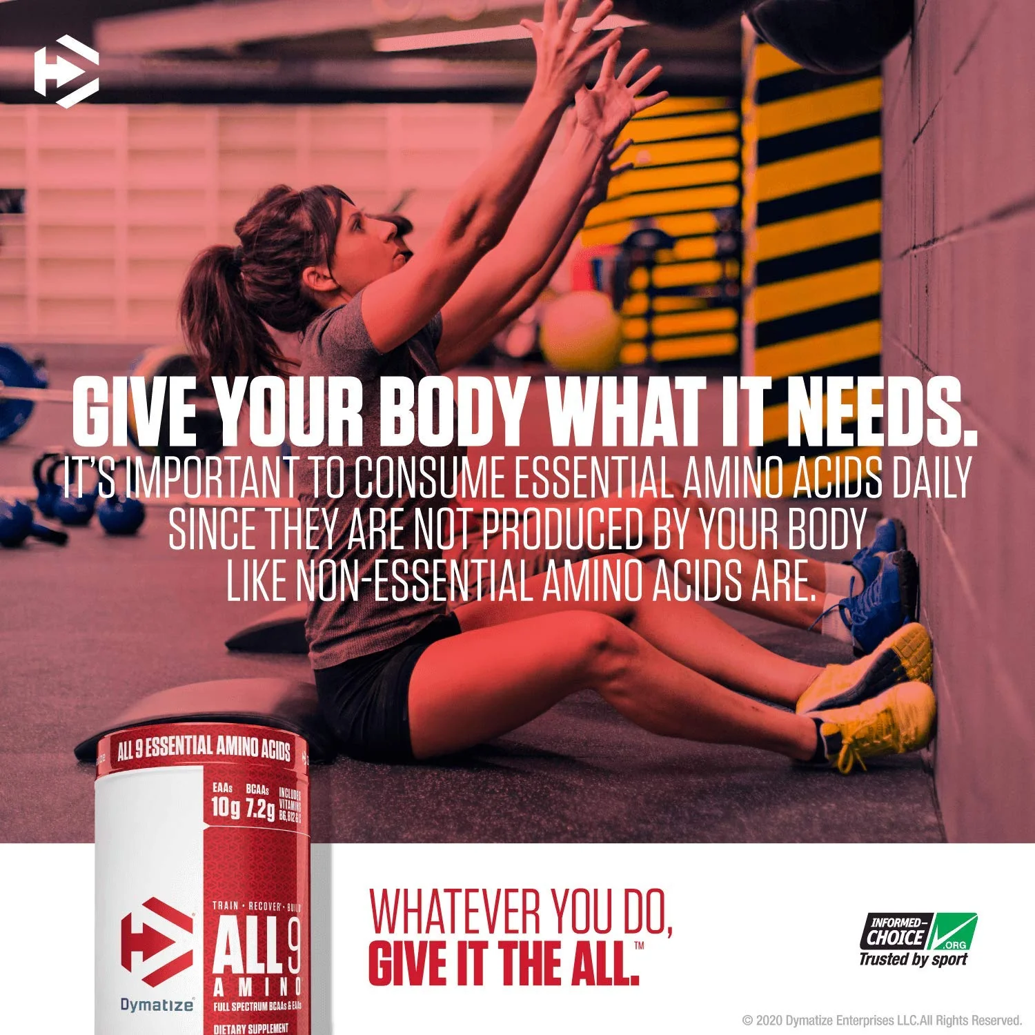 Dymatize All9 Amino, 7.2g of BCAAs, 10g of Full Spectrum Essential Amino Acids Per Serving for Recovery and Muscle Protein Synthesis, Fruit Fusion Rush, 30 Servings, 15.87 Ounce - Image 3