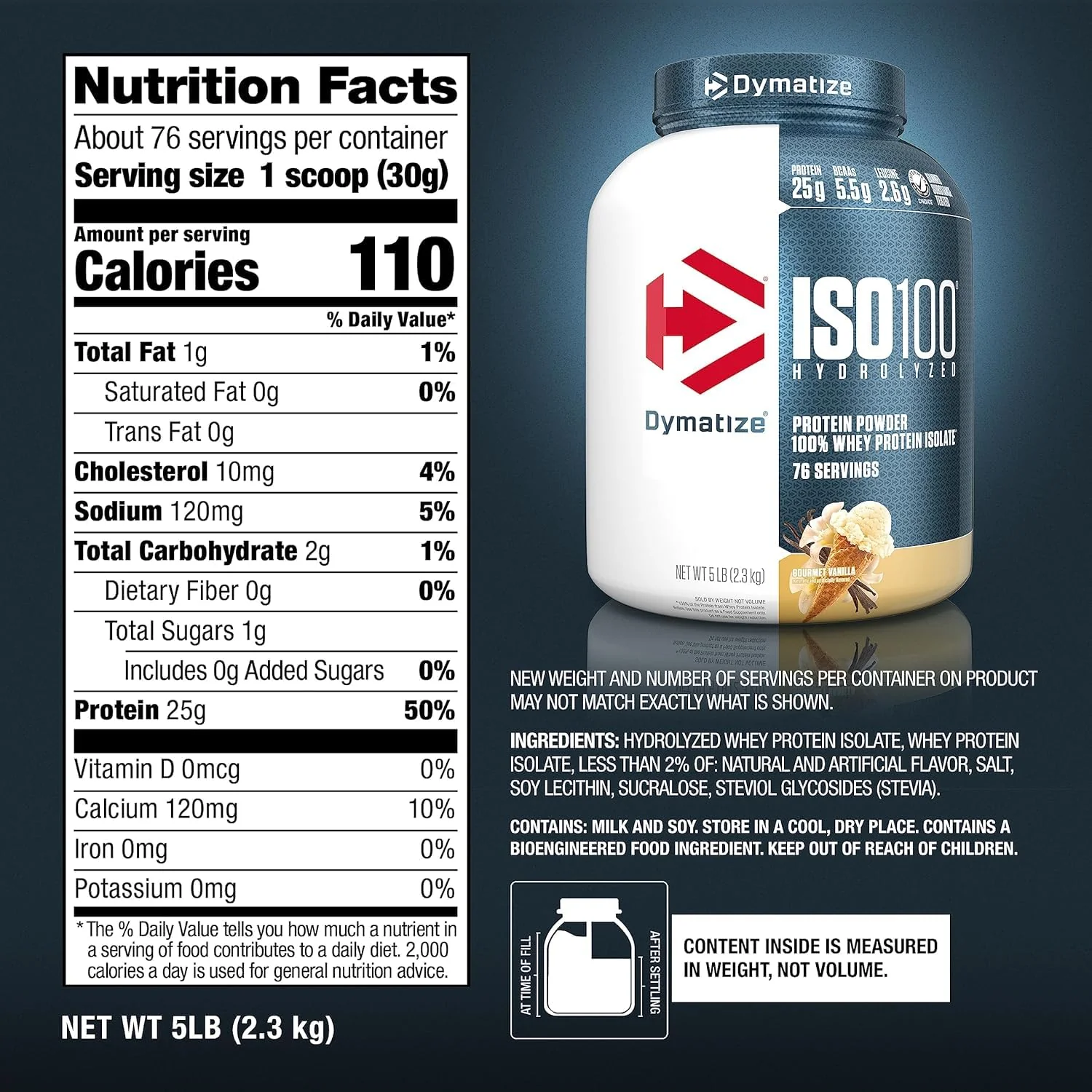 Dymatize ISO 100 Whey Protein Powder with 25g of Hydrolyzed 100% Whey Isolate, Vanilla 5 Pound, Package may vary - Image 7