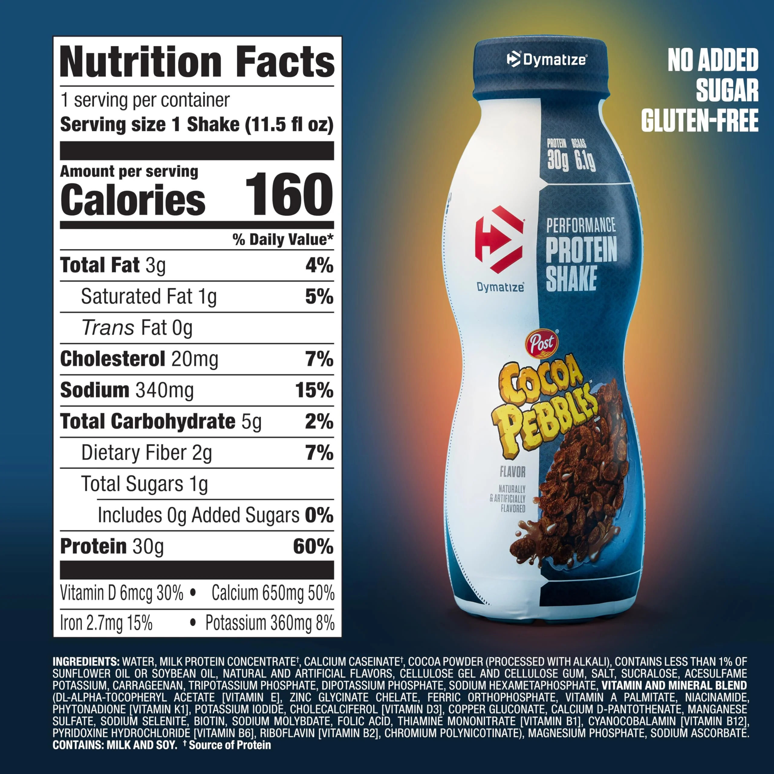 Dymatize Performance Protein Shake, Cocoa Pebbles, 30g Protein, 6.1g BCAA for Muscle Recovery, No Sugar, Low Fat, 24 Vitamins & Minerals, Gluten-Free, Ready to Drink, Snack,11.5fl oz,(Pack of 24) - Image 5