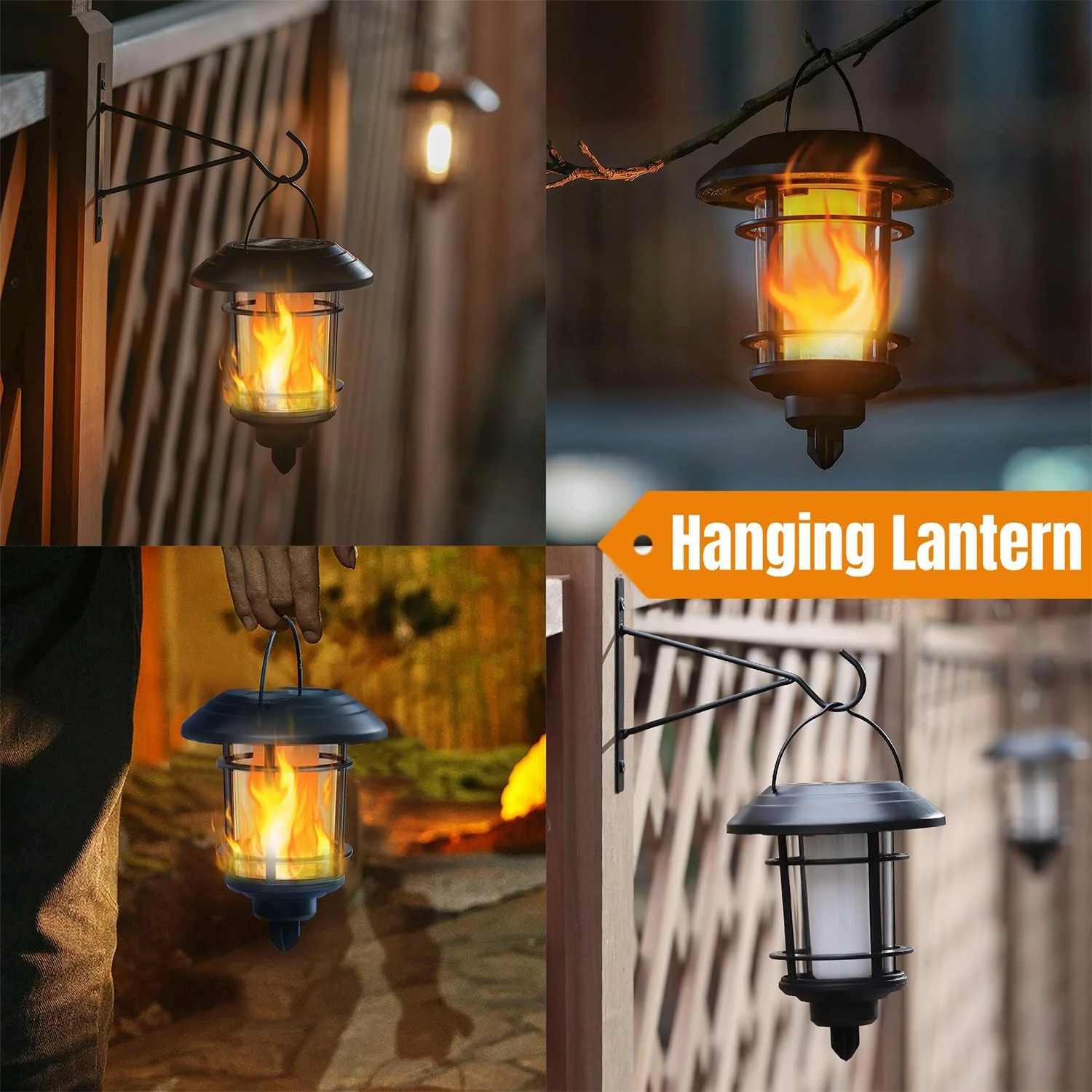 Dynaming 6 Pack Solar Flame Torch Lights Outdoor, Halloween Dual Use Flickering Flame Garden Light, Christmas Hanging Lanterns, Auto On/Off & Waterproof Lighting for Lawn Patio Yard Walkway Driveway - Image 5