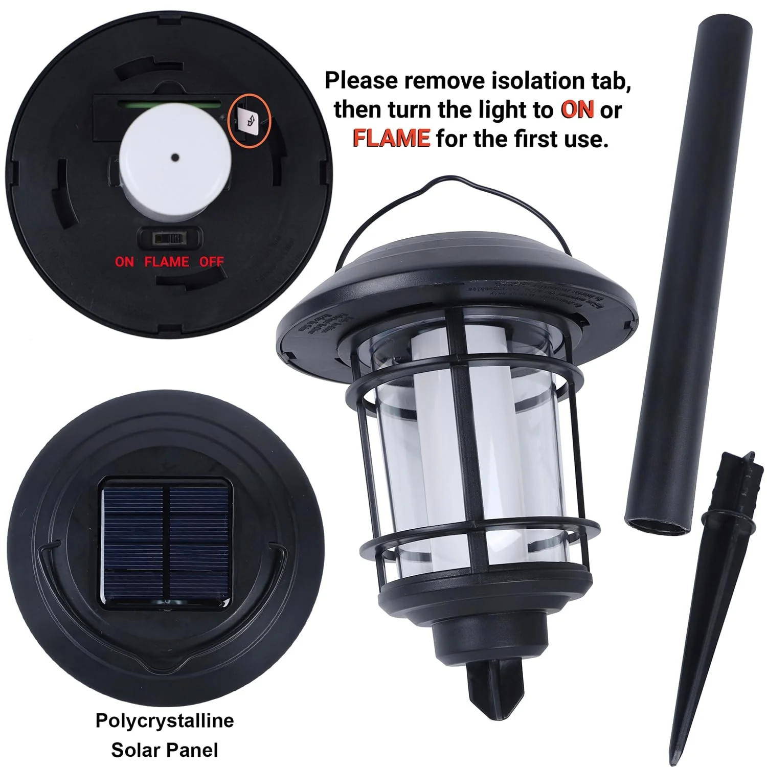 Dynaming 6 Pack Solar Flame Torch Lights Outdoor, Halloween Dual Use Flickering Flame Garden Light, Christmas Hanging Lanterns, Auto On/Off & Waterproof Lighting for Lawn Patio Yard Walkway Driveway - Image 7