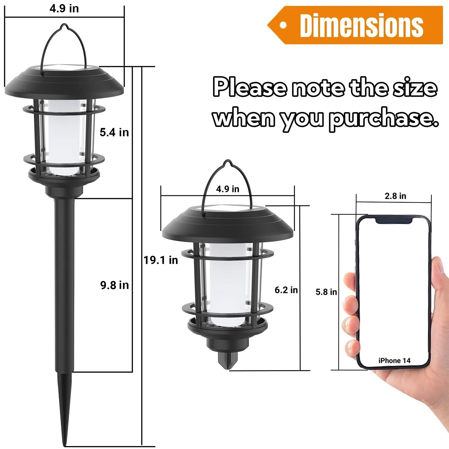 Dynaming 6 Pack Solar Flame Torch Lights Outdoor, Halloween Dual Use Flickering Flame Garden Light, Christmas Hanging Lanterns, Auto On/Off & Waterproof Lighting for Lawn Patio Yard Walkway Driveway - Image 9