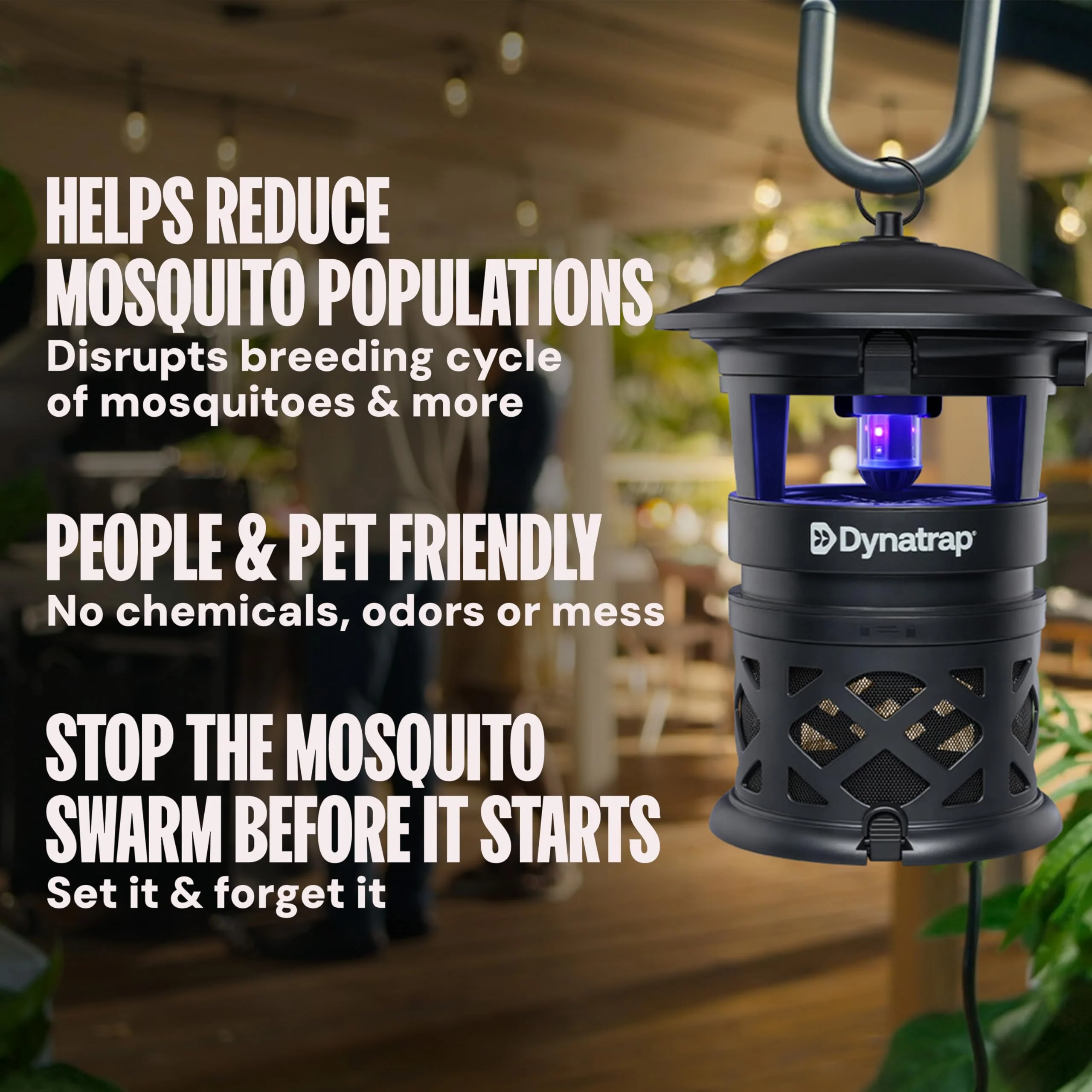 Dynatrap DT1130SR 1/2 Acre Mosquito & Flying Insect Outdoor Trap and Killer – Kills Mosquitoes, Flies, Wasps, Gnats, & Other Flying Insects - Bug Zapper Alternative – Black - Image 5