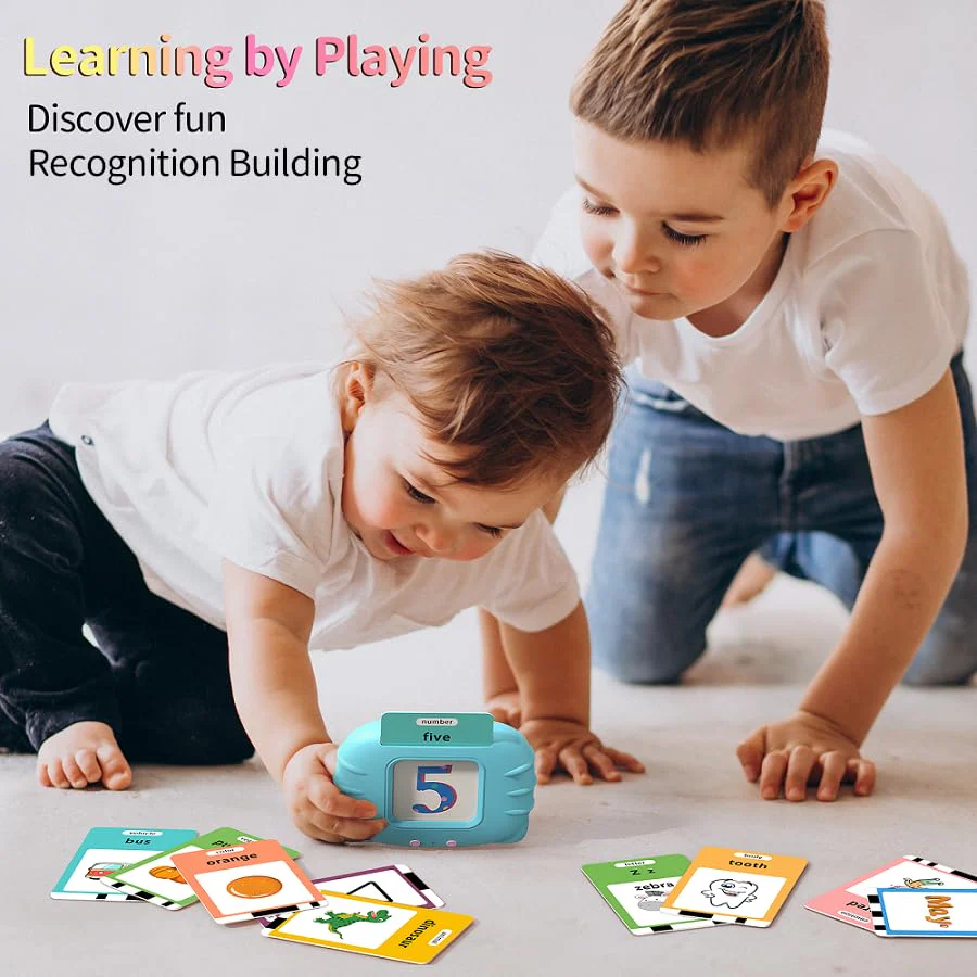 Eaever 520 ABC Sight Words Talking Flash Cards, Christmas Birthday Gift for 2 3 4 5 6 Year Old Boys and Girls, Preschool-Learning-Activities, Toddler Educational Toys for Ages 1-6 Kids, Blue - Image 4