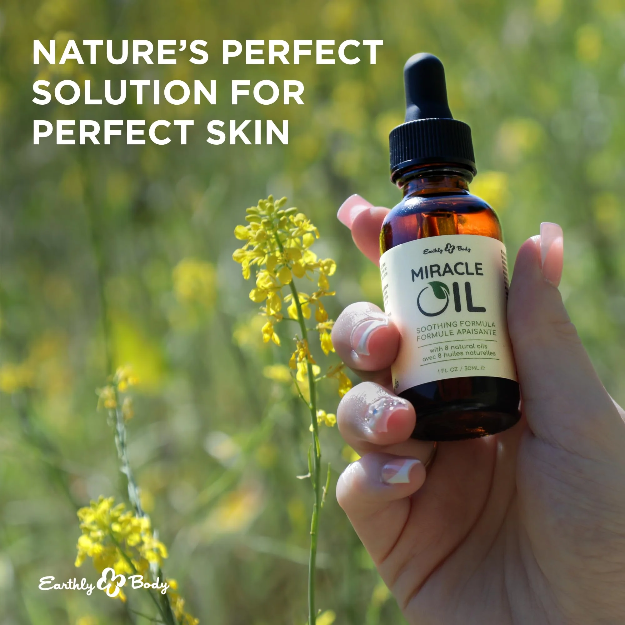 Earthly Body Miracle Oil, 1 fl. oz. - 2 Pack - 100% Natural Tea Tree Oil, Hemp Seed Oil & Vitamin E - Moisturizer, Calms Skin Irritations, Helps Smooth Wrinkles - Gluten Free, 100% Vegan - Image 6
