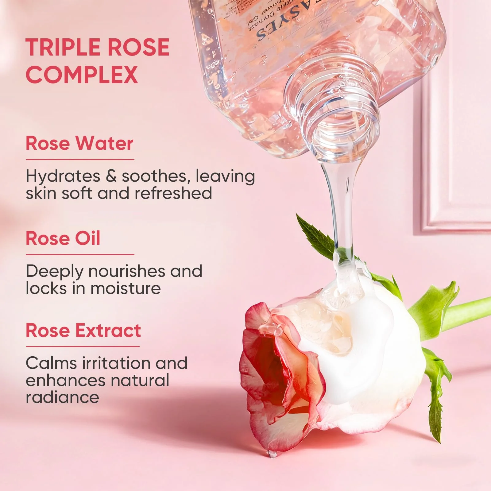 Easyes Rose Elixir Body Wash for Women – Moisturizing Shower Gel with Triple Rose Formula, Hydrating Natural Cleanser, Gentle Foaming, Multi-Oil Nourishment, 2-Pack - Image 7