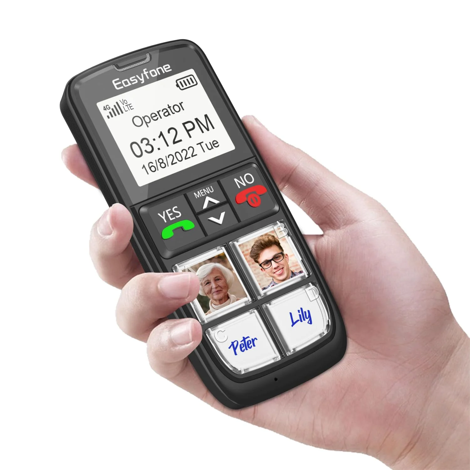 Easyfone T6 4G Picture Button Cell Phone for Seniors and Kids | Easy-to-Use | Clear Sound | Easy Charging Dock | SOS Button | SIM Card Included | Good for Dementia, Alzheimer's and Kids (T6 Black) - Image 3