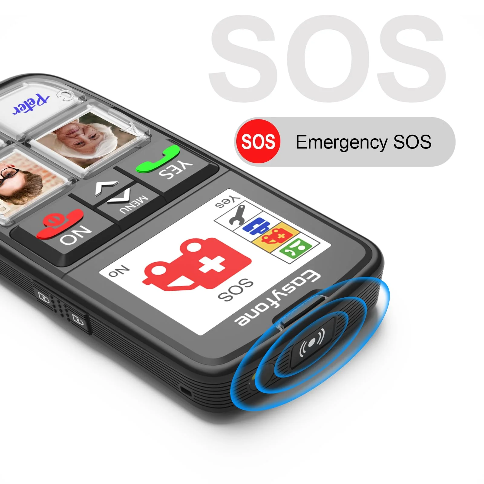 Easyfone T6 4G Picture Button Cell Phone for Seniors and Kids | Easy-to-Use | Clear Sound | Easy Charging Dock | SOS Button | SIM Card Included | Good for Dementia, Alzheimer's and Kids (T6 Black) - Image 4