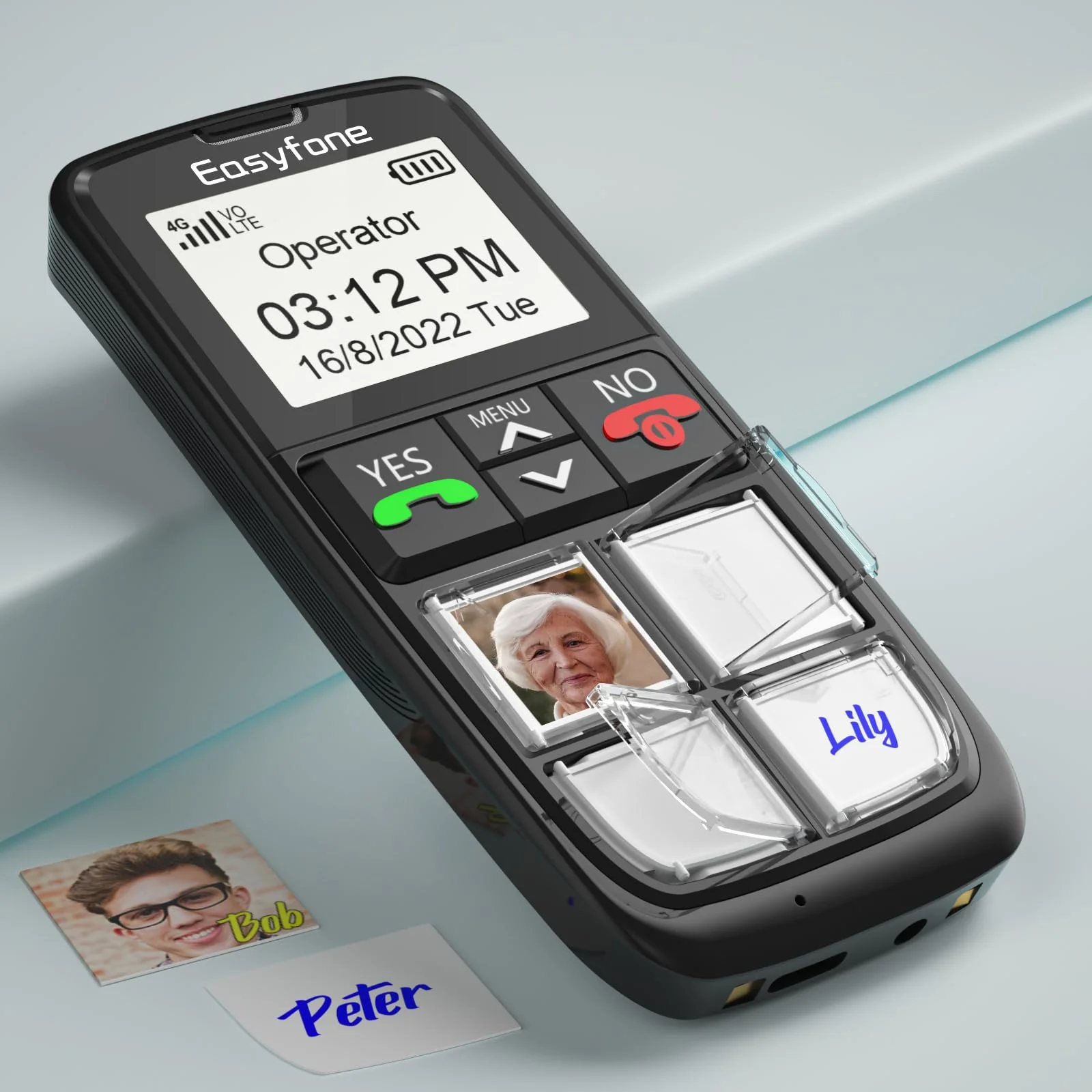 Easyfone T6 4G Picture Button Cell Phone for Seniors and Kids | Easy-to-Use | Clear Sound | Easy Charging Dock | SOS Button | SIM Card Included | Good for Dementia, Alzheimer's and Kids (T6 Black) - Image 5