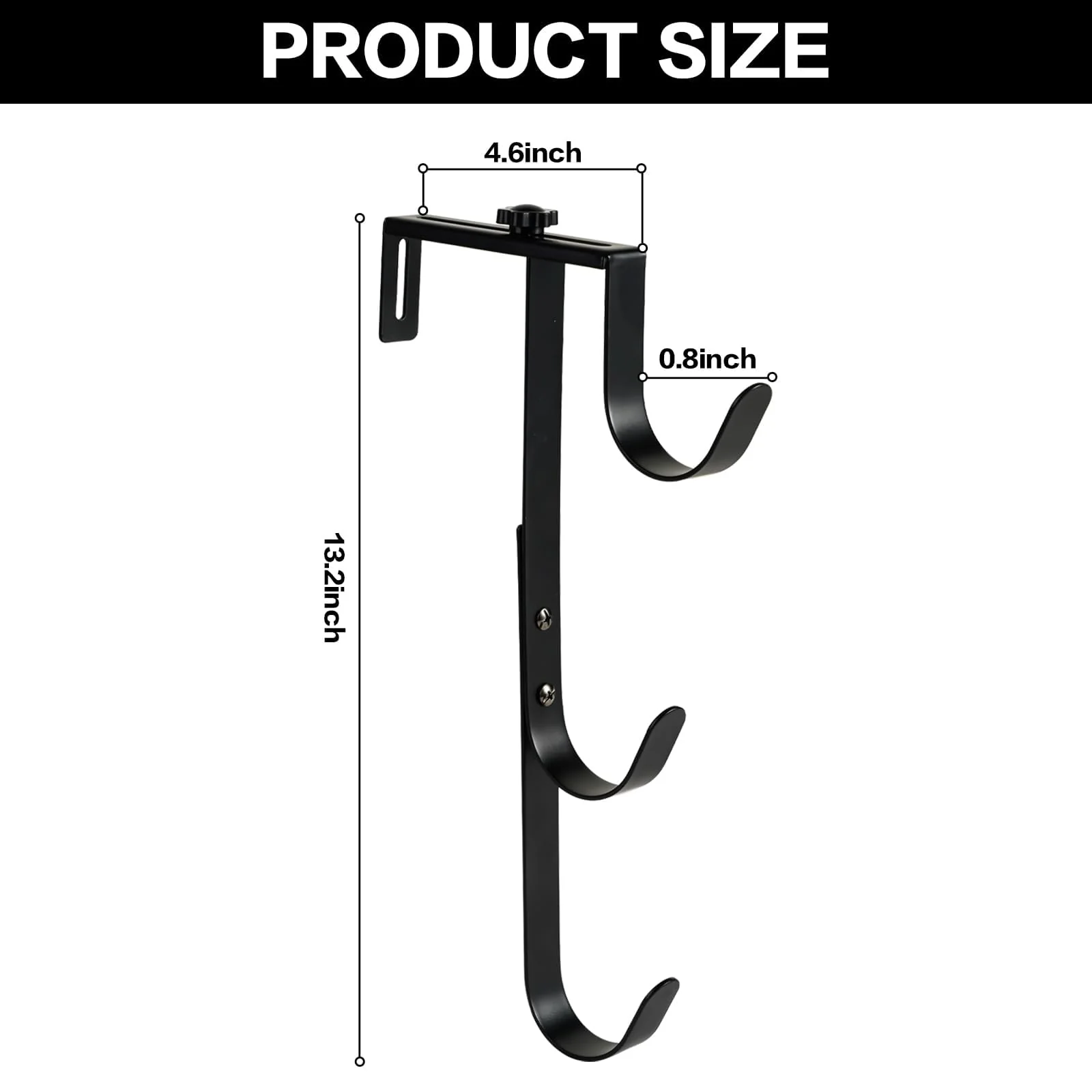 ECcandiedhaws 2Pcs Black Pool Pole Hangers, Adjustable Heavy Duty Swimming Pool Fence Hooks for Pool Equipment, Skimmers, Leaf Rakes, Nets, Brushes, Vacuum Hose, Garden Tool Organizer - Image 7