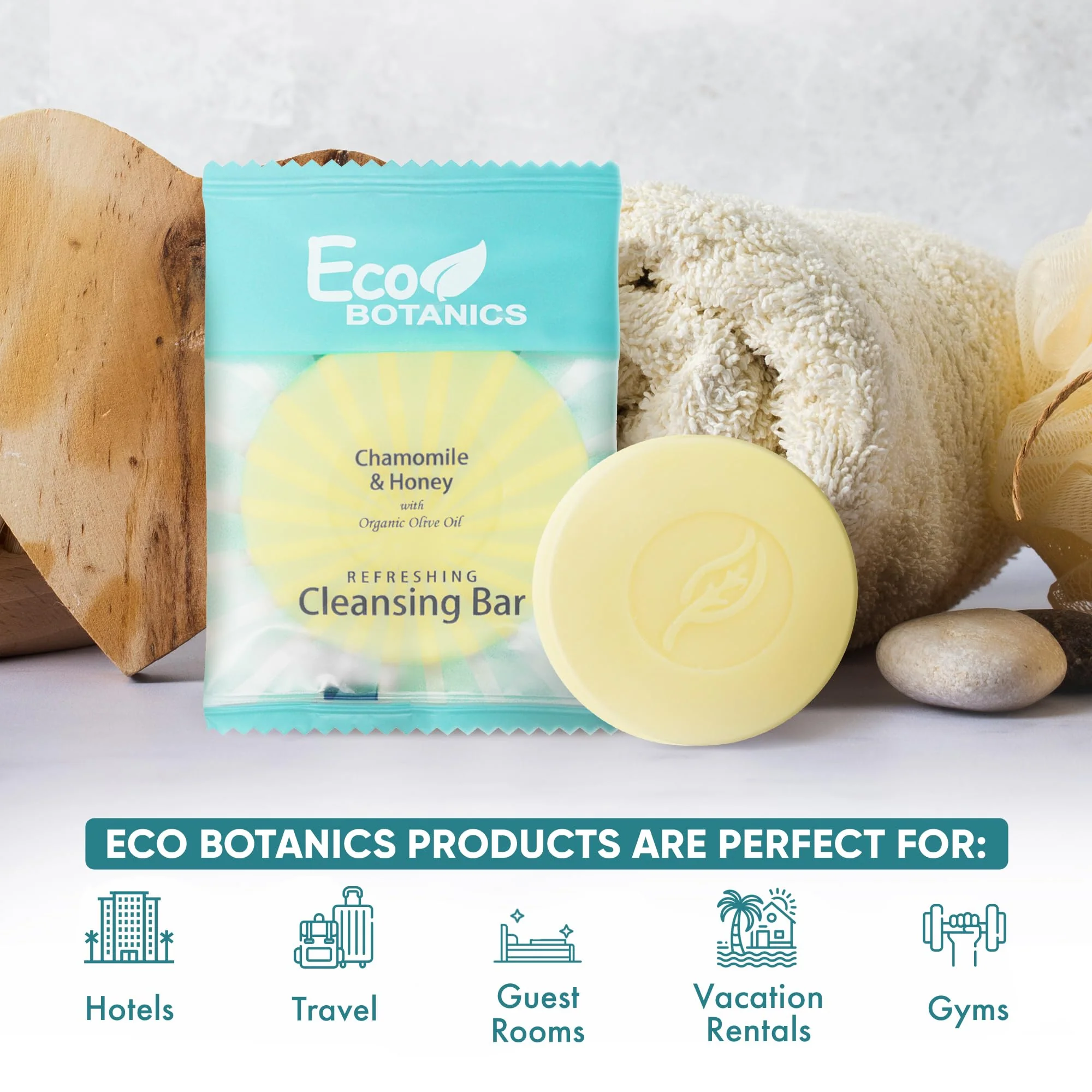 Eco Botanics Travel Size Hotel Cleansing Soap Bar 100 Count 0.5 oz Bottles Guest Amenities for Hotels Vacation Rentals & Short Term Rentals Paraben Free White Tea Scent with Aloe & Olive Oil - Image 9
