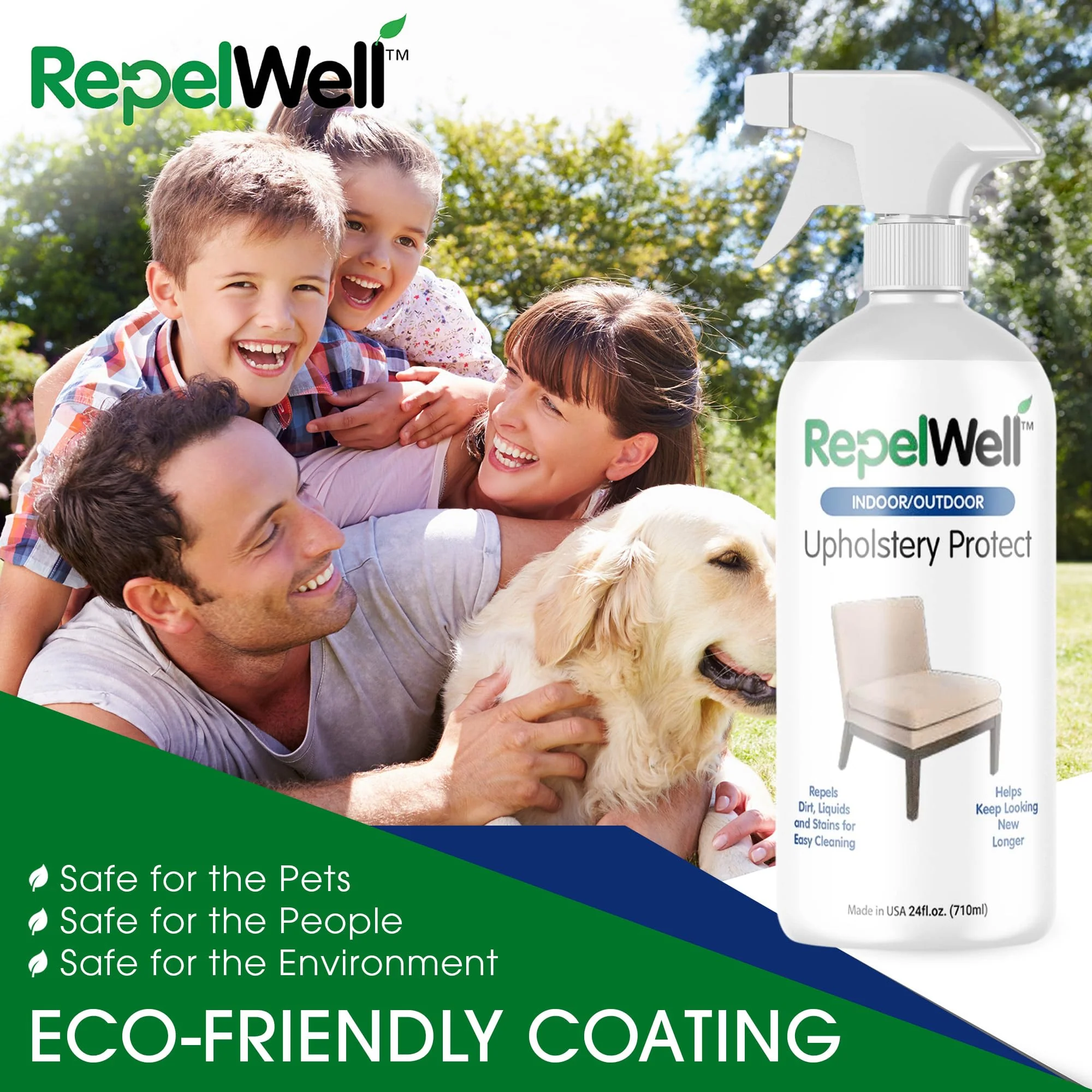 Eco-Friendly Upholstery Protect Stain & Water Repellent Spray 24oz – Non-Toxic, Pet-Safe Formula for Fabric, Leather, & Suede – Long-Lasting Stain Guard Keeps Furniture Clean & New - Image 8