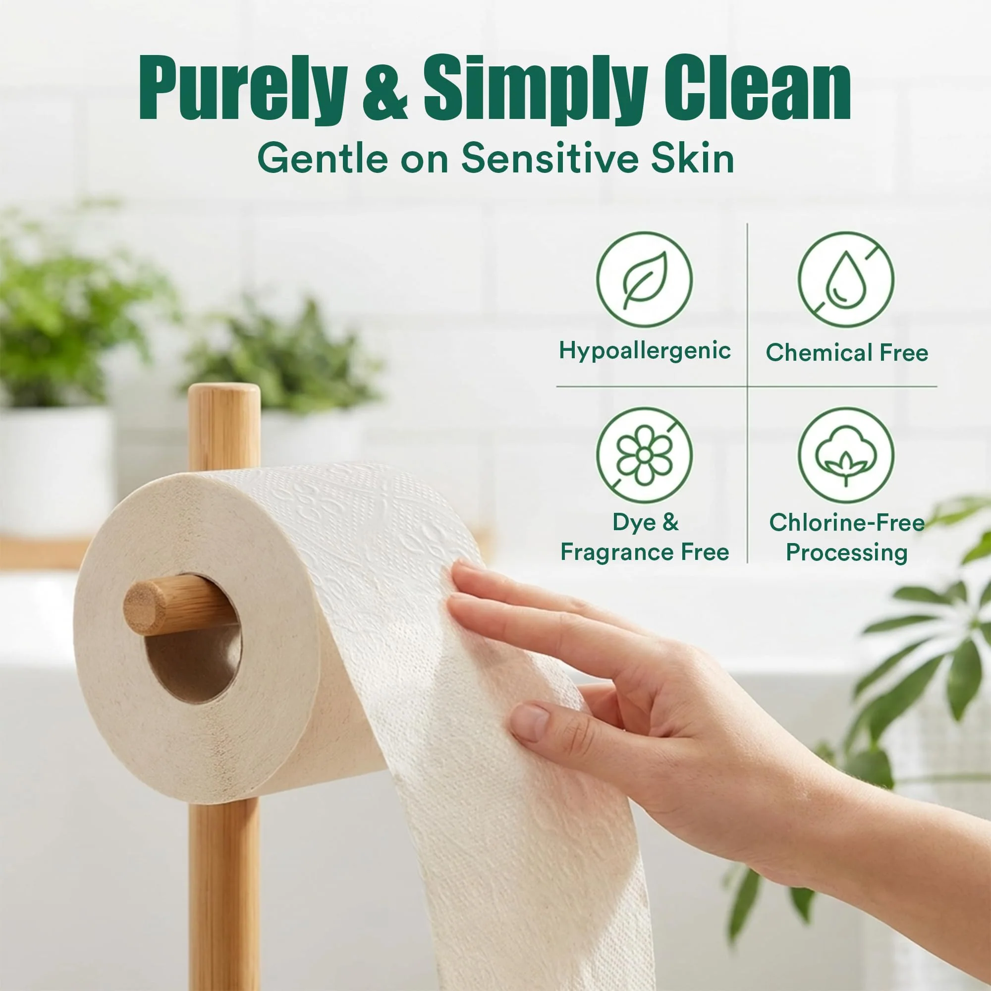 Eco Soul Premium Bamboo Toilet Paper 3 Ply | 12 Mega Rolls | 300 Sheets Each | FSC Certified Hypoallergenic, Textured & Skin-Friendly Septic-Safe Soft Bathroom Tissue Eco-Friendly Chemical & Dye Free - Image 6