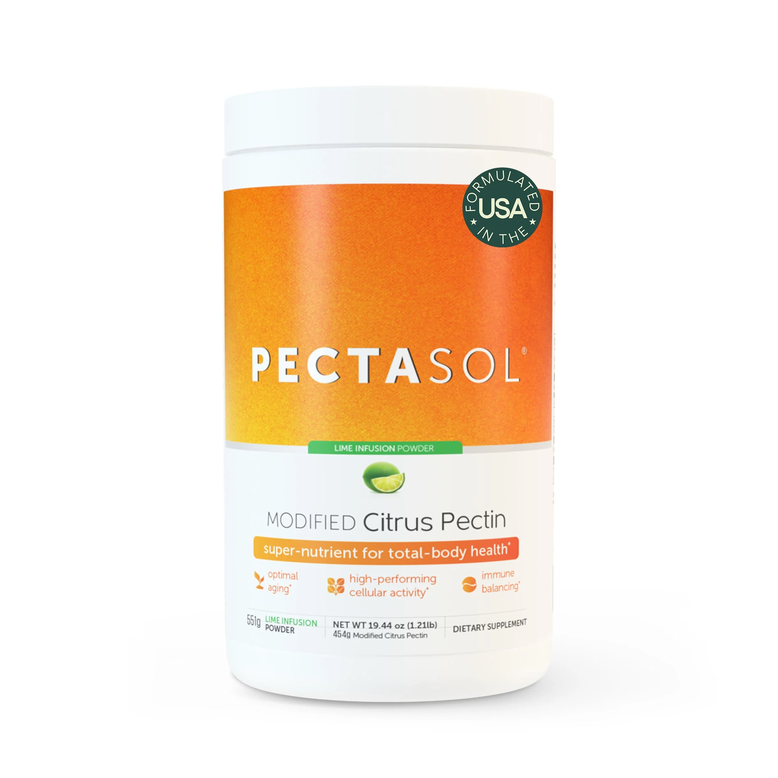 ecoNugenics PectaSol Modified Citrus Pectin Cellular Health and Immune System Supplement - Lime Infusion Powder - Maintain Healthy Galectin-3 Levels - Cardiovascular Support (551.29 Grams) - Image 2