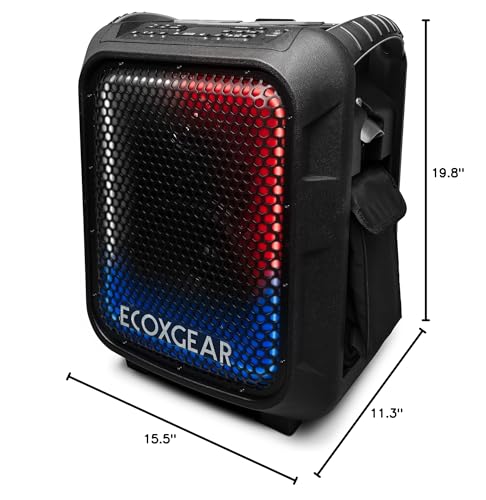ECOXGEAR: EcoBoulder Ultra – 121dB Loud Rugged Bluetooth 5.1 Speaker, IP67 Waterproof, Drop and dustproof with Party Lights, 50+ Hours runtime, it Even Floats – Black - Image 2