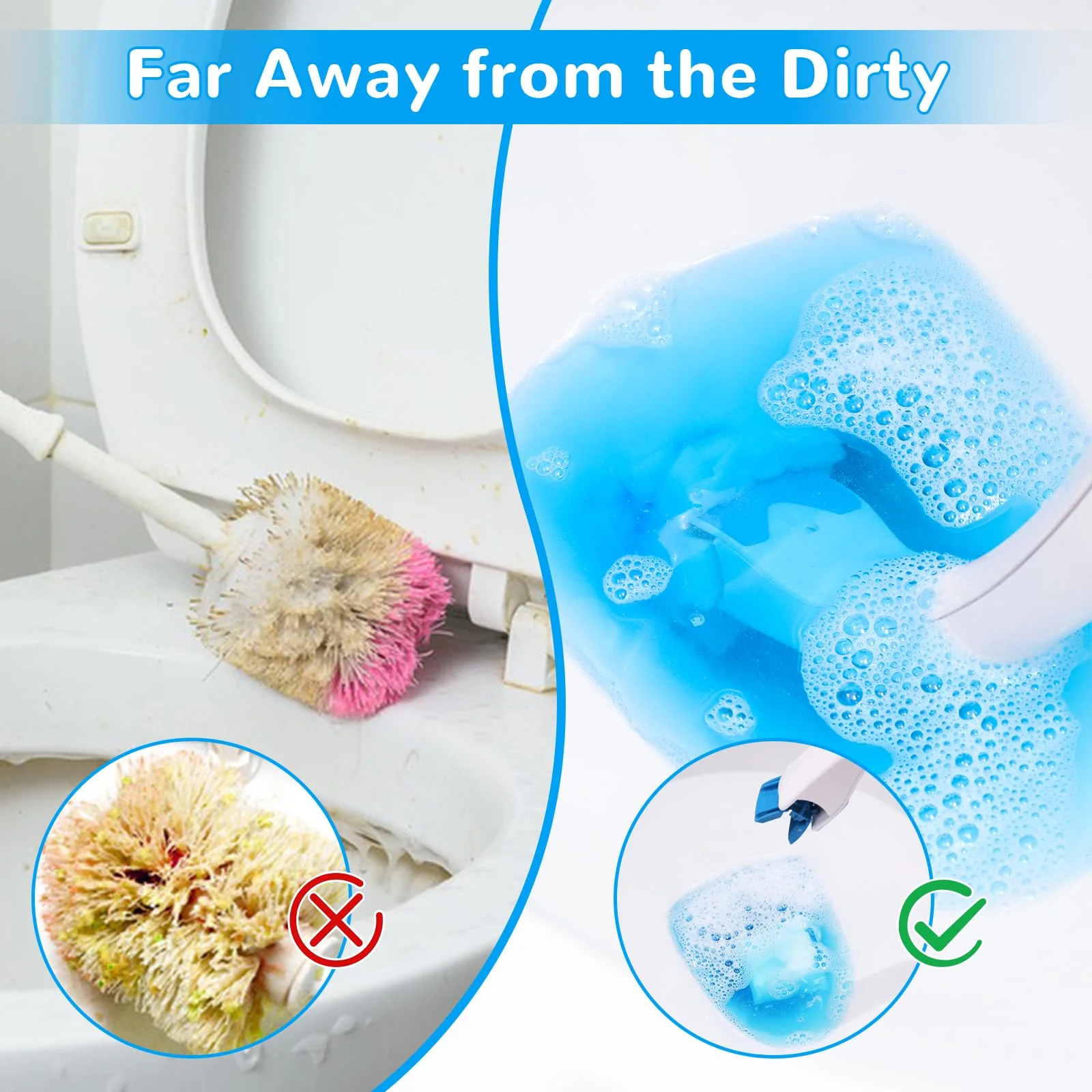 Effacera 48 Count Flushable Toilet Refills, Disposable Toilet Bowl Paper Bulk, Fresh Flushable Toilet Brush Refill Pads for Toilet and Bathroom, Toilet Brush Accessories (No Handle) - Image 4