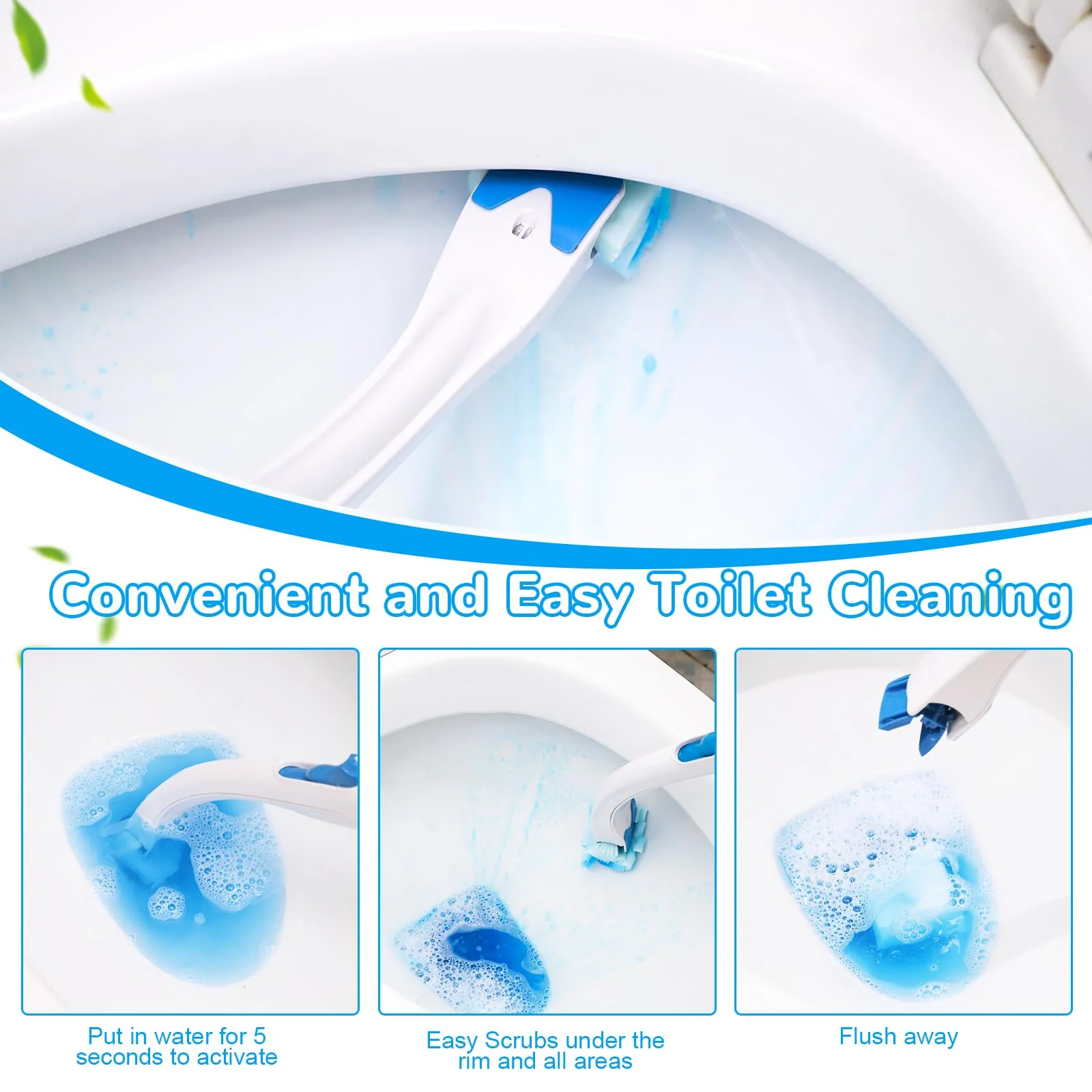 Effacera 48 Count Flushable Toilet Refills, Disposable Toilet Bowl Paper Bulk, Fresh Flushable Toilet Brush Refill Pads for Toilet and Bathroom, Toilet Brush Accessories (No Handle) - Image 5