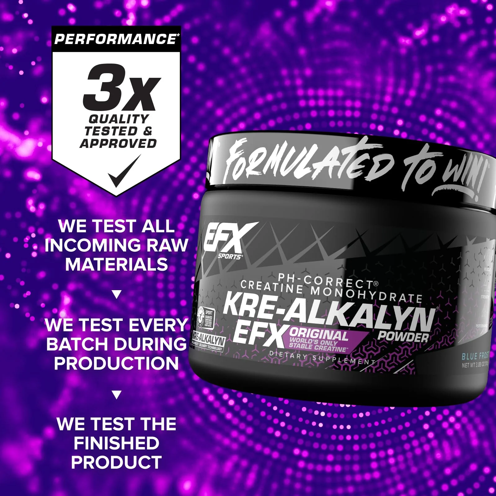 EFX Sports Kre-Alkalyn EFX Powder | pH Correct Creatine Monohydrate Powder Supplement | Strength, Muscle Growth & Performance | 55 Servings (Blue Frost) - Image 6