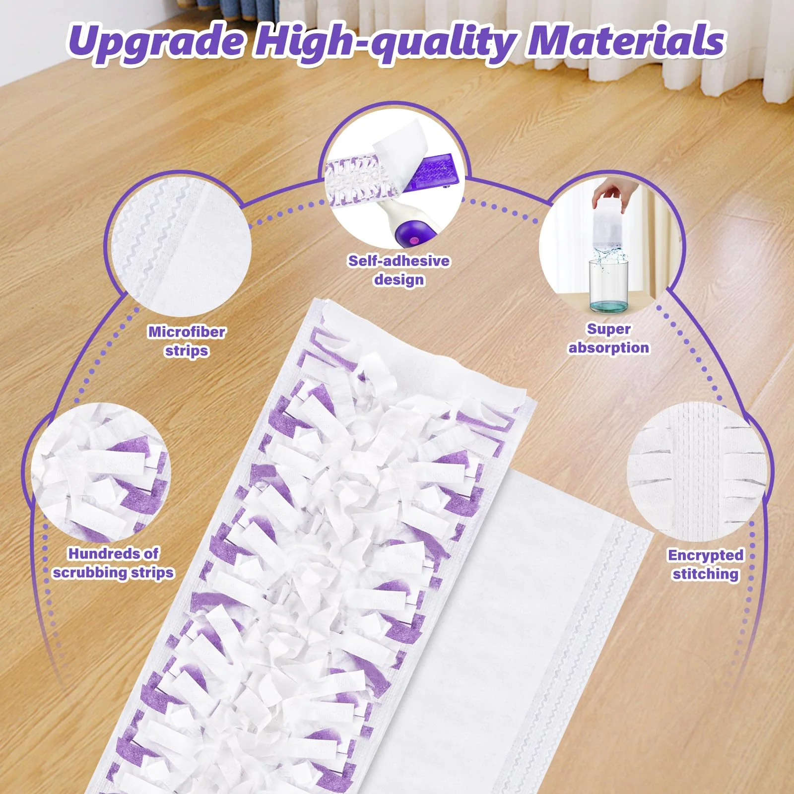 EHADOO Mop Pads Refills for Swiffer Power Mop: 20 Pcs Wet Dry Disposable Pad for Multi-Surface Floor Cleaning - Mopping Replacement for Tile Hardwood - Sweeping Cloths for Home Kichen - Image 4