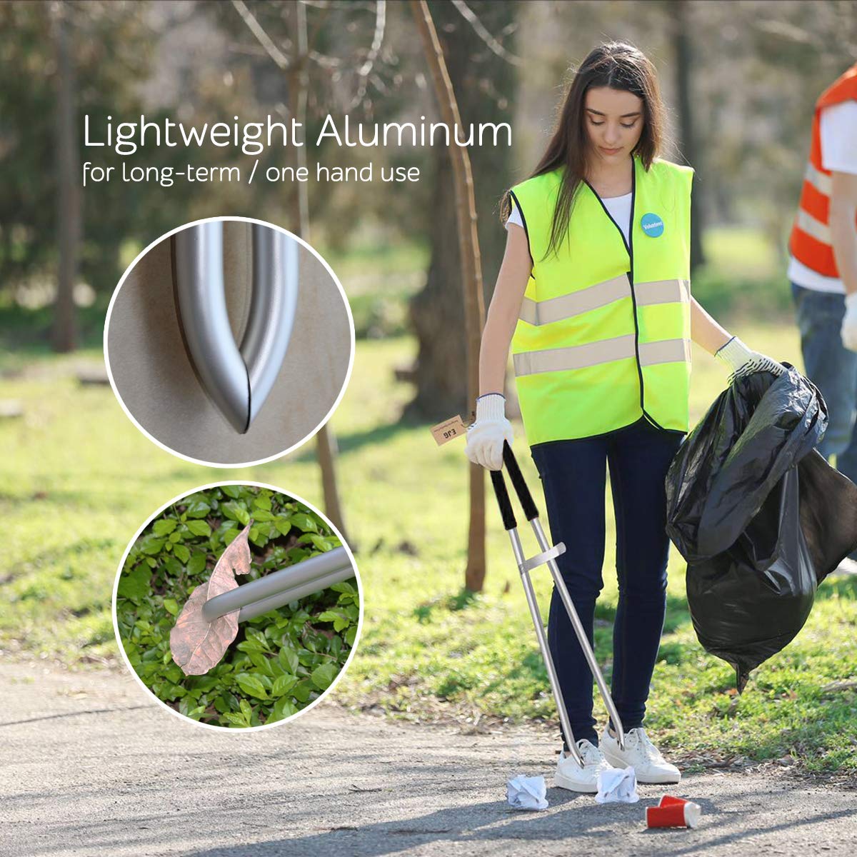 EJG 36 Inch /92cm Litter Picker Grabber, Long Rubbish Picker Grabber, Lightweight Aluminium & Rustproof, Reacher Assist Tool for Elderly, Grabber Reacher Tool (Black) - Image 3
