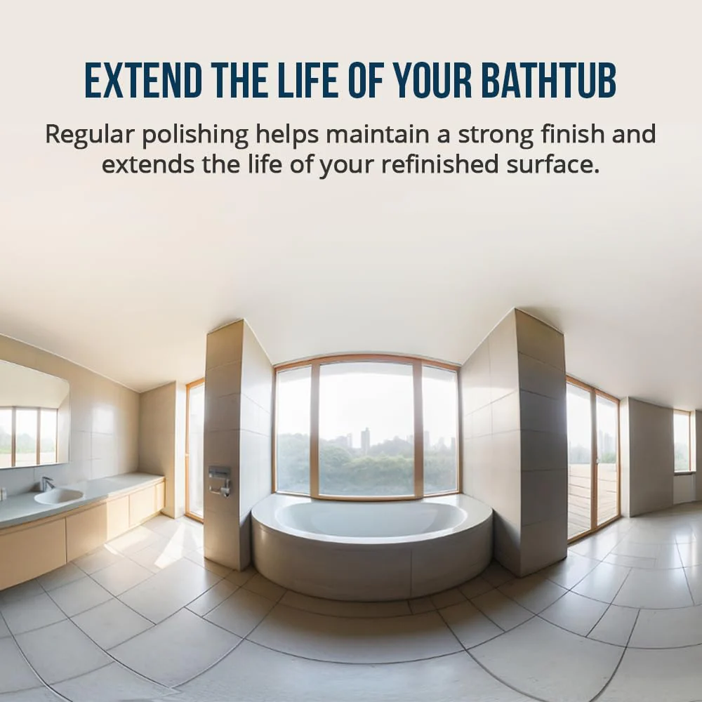 Ekopel 2K Bathtub Wax | Polish & Seal for Porcelain & Fiberglass Tubs | Watermark & Scum Repellent | Easy DIY Shine - Image 3
