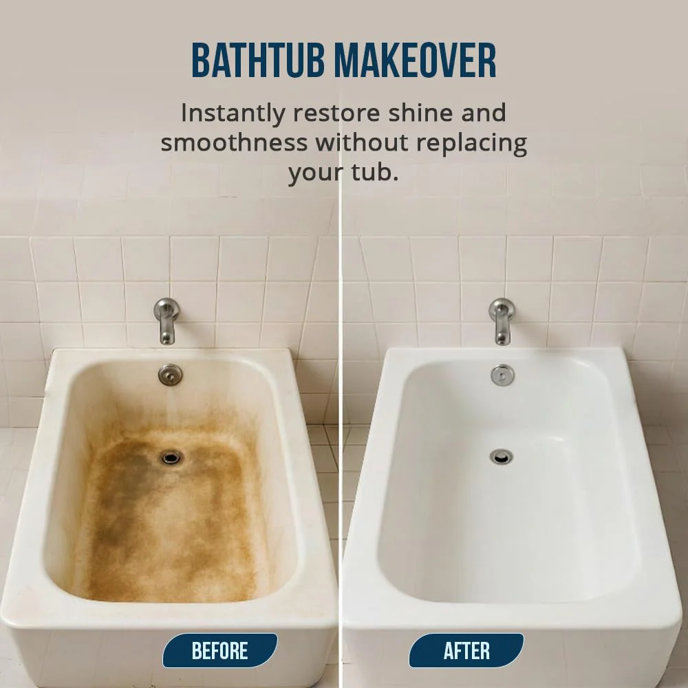 Ekopel 2K Bathtub Wax | Polish & Seal for Porcelain & Fiberglass Tubs | Watermark & Scum Repellent | Easy DIY Shine - Image 7